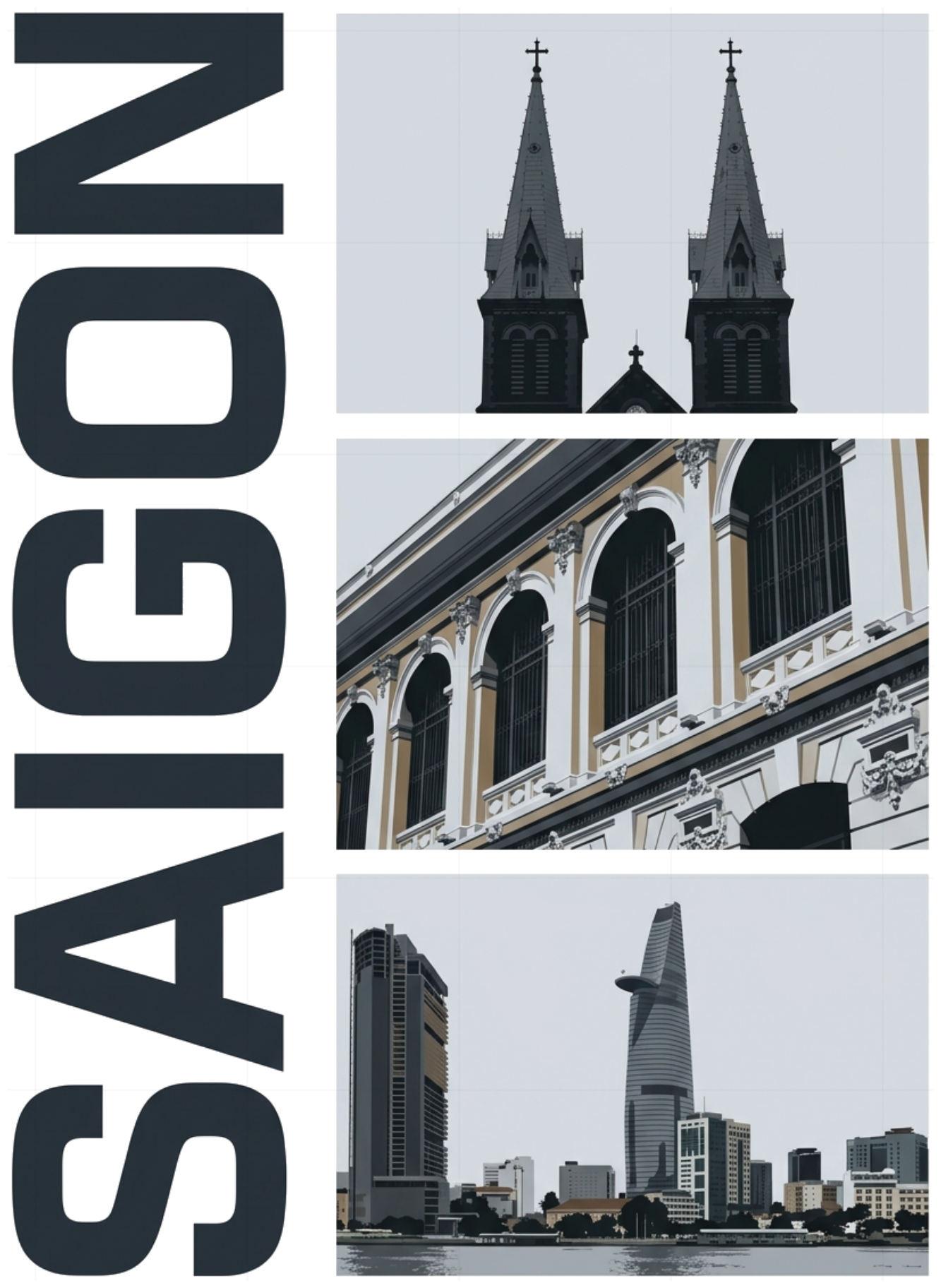 Áo Thun In Hình SAIGON Architecture Streetwear Cotton Co Giãn Unisex Form Rộng - 050926-11-29-PTP