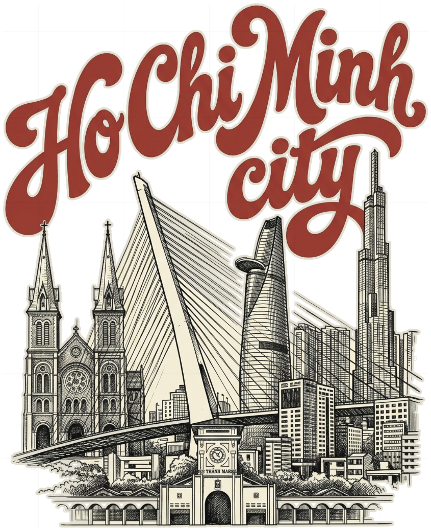 Áo Thun Ho Chi Minh City Sài Gòn Vintage Retro Unisex Cotton Form Rộng Cực Chất - 050926-14-19-MDY