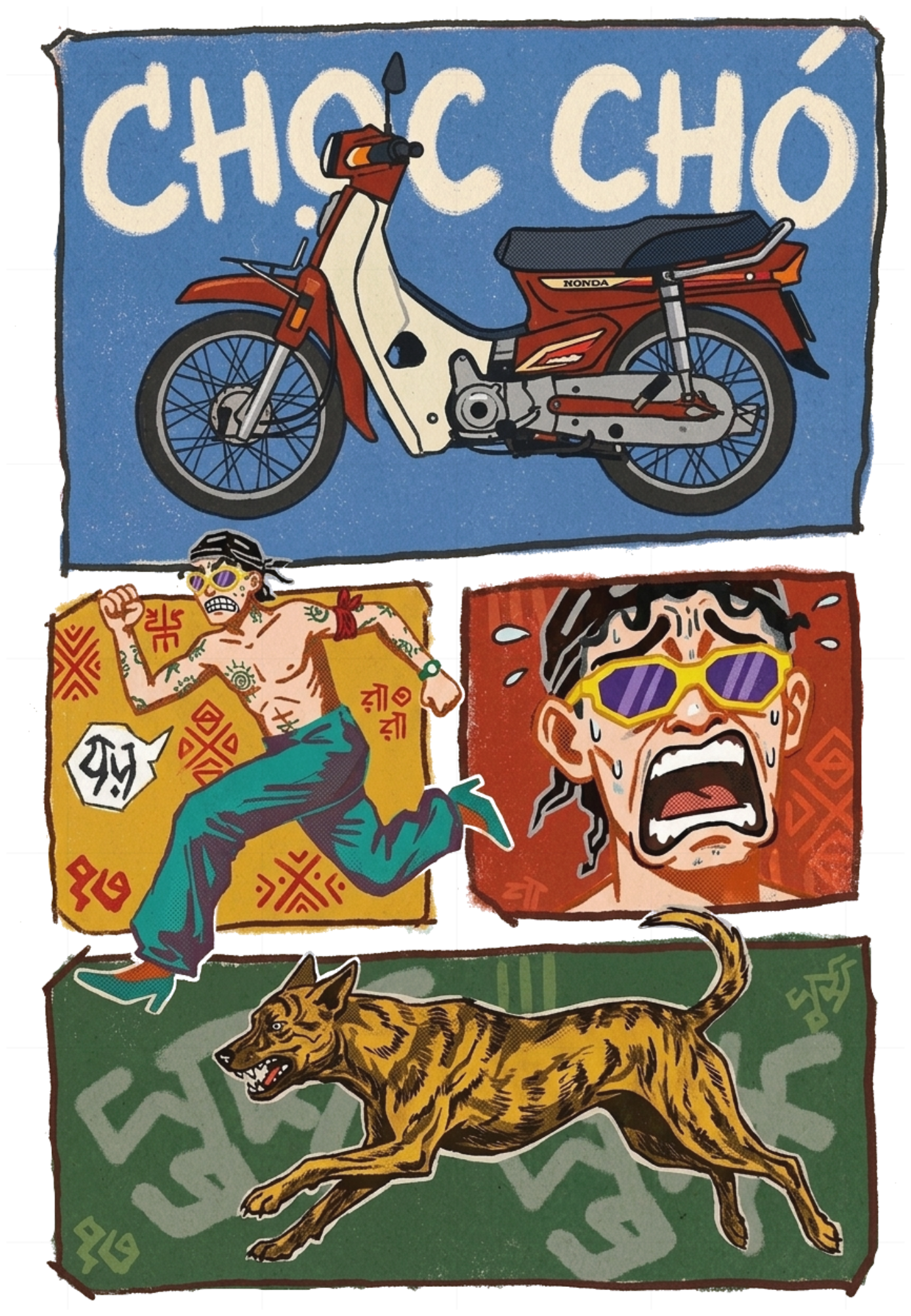 Áo Thun Chọc Chó Comic Unisex Oversize Streetwear Retro vietnam.yo - 051026-14-52-JAF
