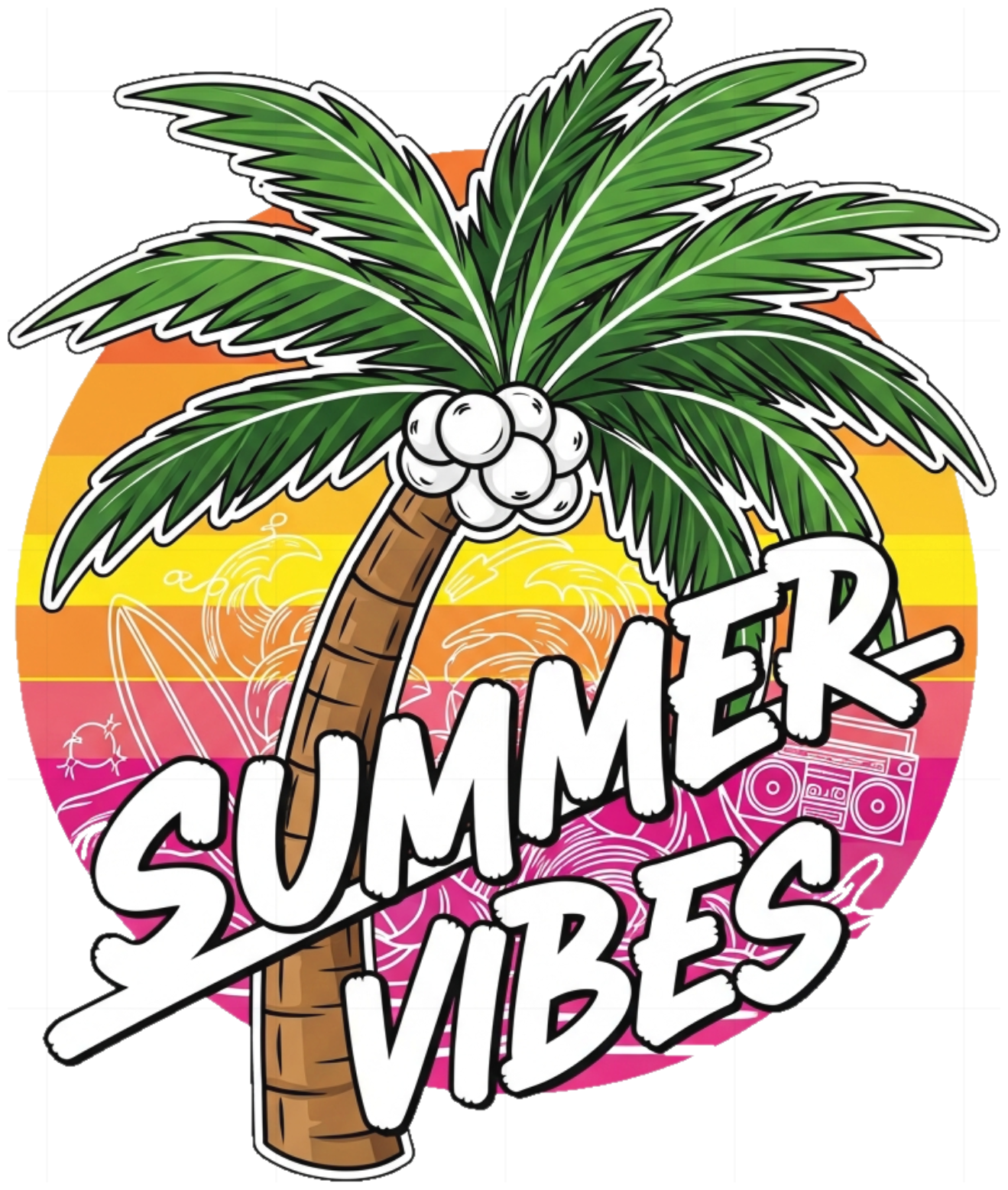 Áo Thun Kem Họa Tiết Cây Dừa Summer Tropical - 060426-16-18-MNP