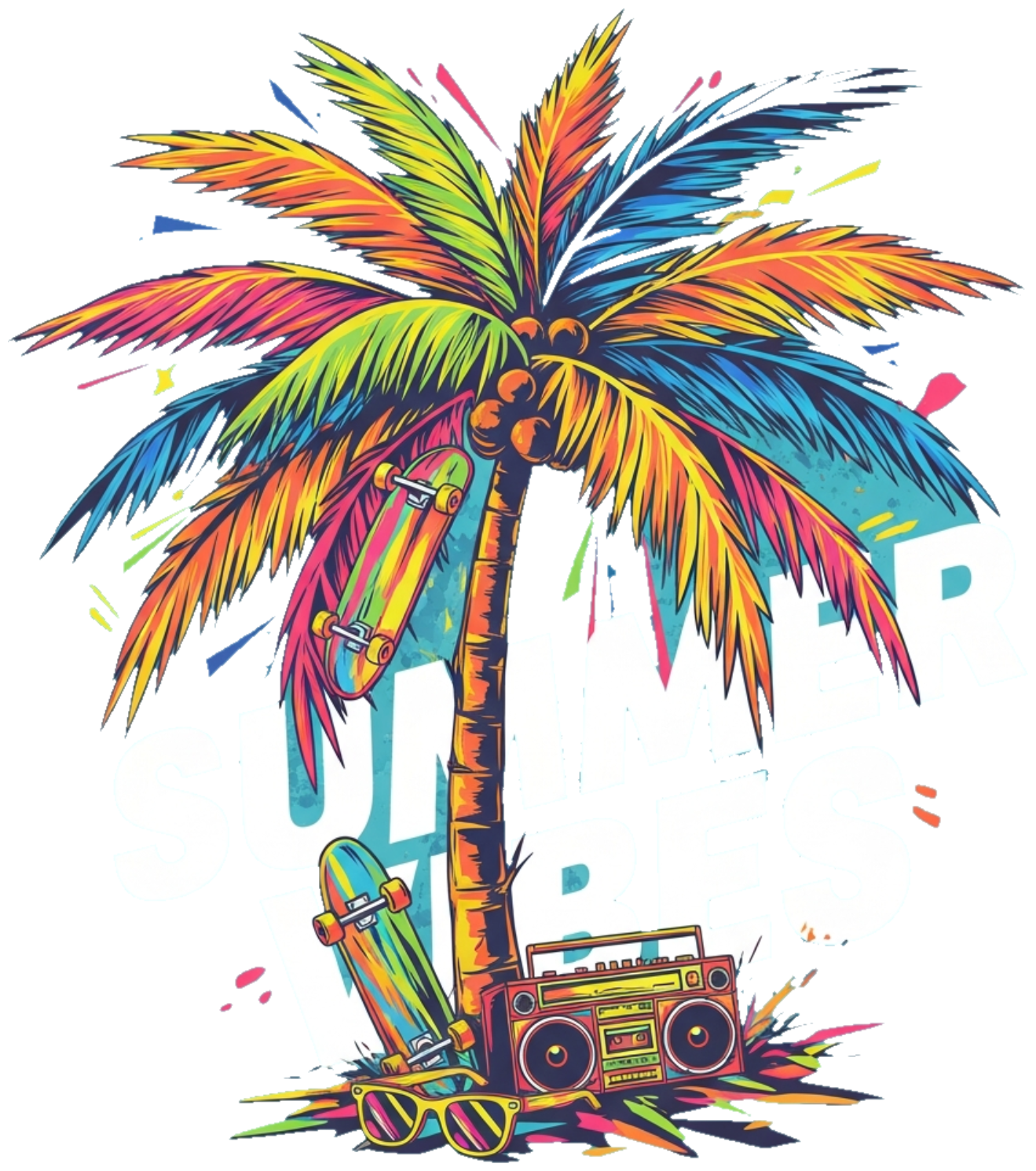 Áo Thun Đen Summer Tropical Streetwear Design Cây Dừa - 060426-16-18-QDD