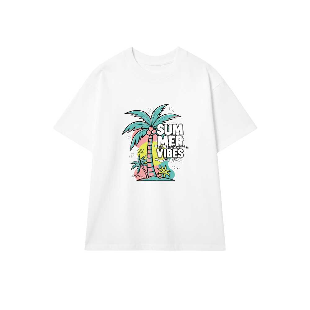 Áo Thun Màu Kem Tropical Summer Streetwear Cây Dừa - 060426-16-21-CWR