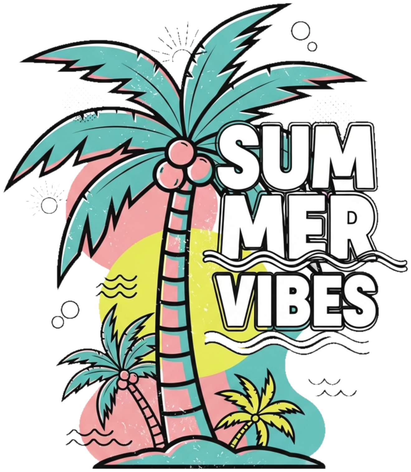 Áo Thun Màu Kem Tropical Summer Streetwear Cây Dừa - 060426-16-21-CWR