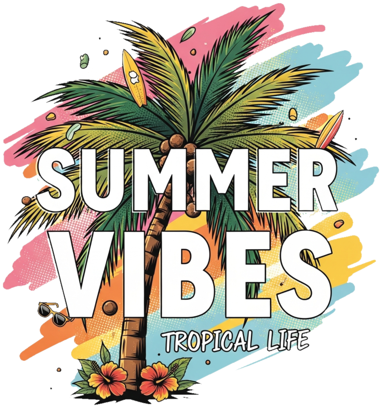 Áo Thun Summer Tropical Streetwear Cây Dừa Design - 060426-16-21-DCF