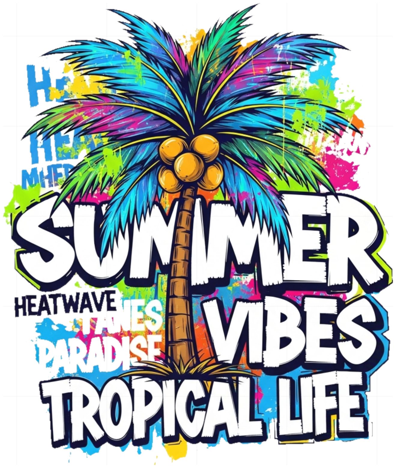 Áo Thun Màu Kem Tropical Streetwear Cây Dừa - 060426-16-49-HWU