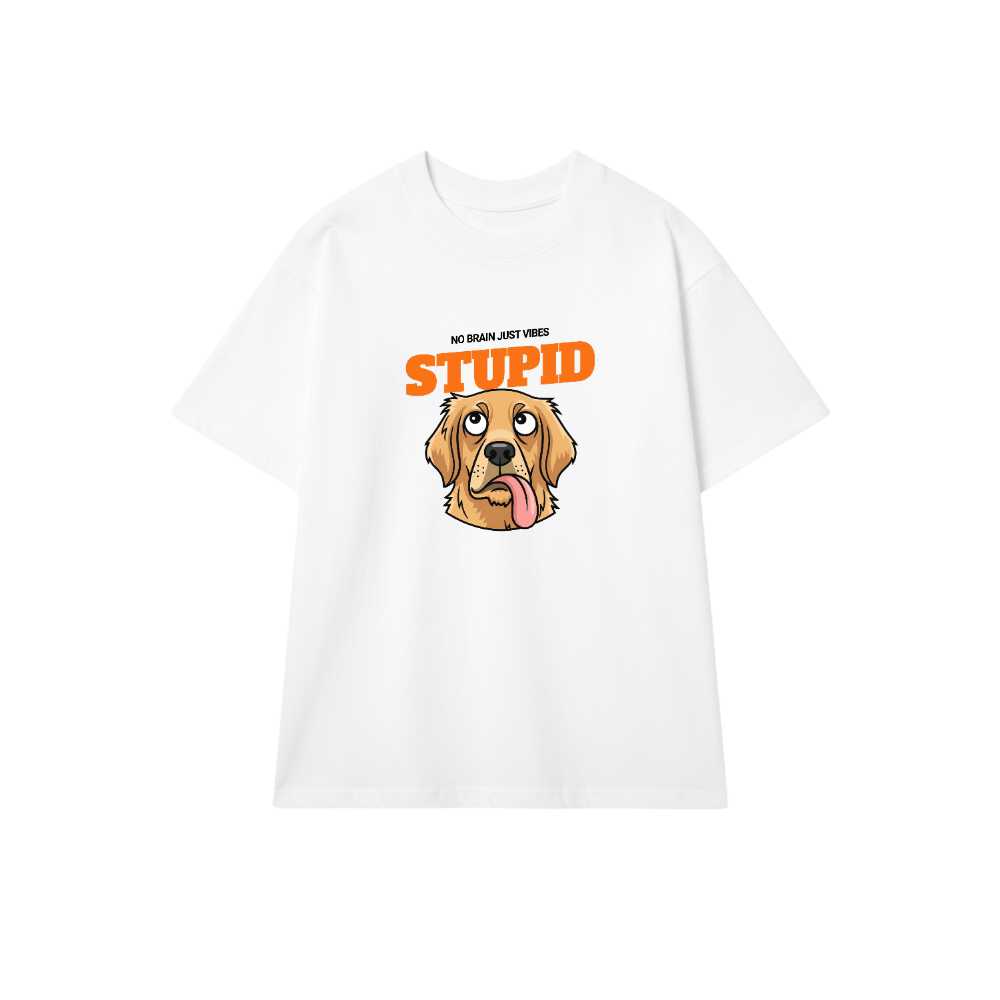 Áo Thun Golden Retriever Ngốc Nghếch No Brain Just Vibes 060426-20-01-UJU