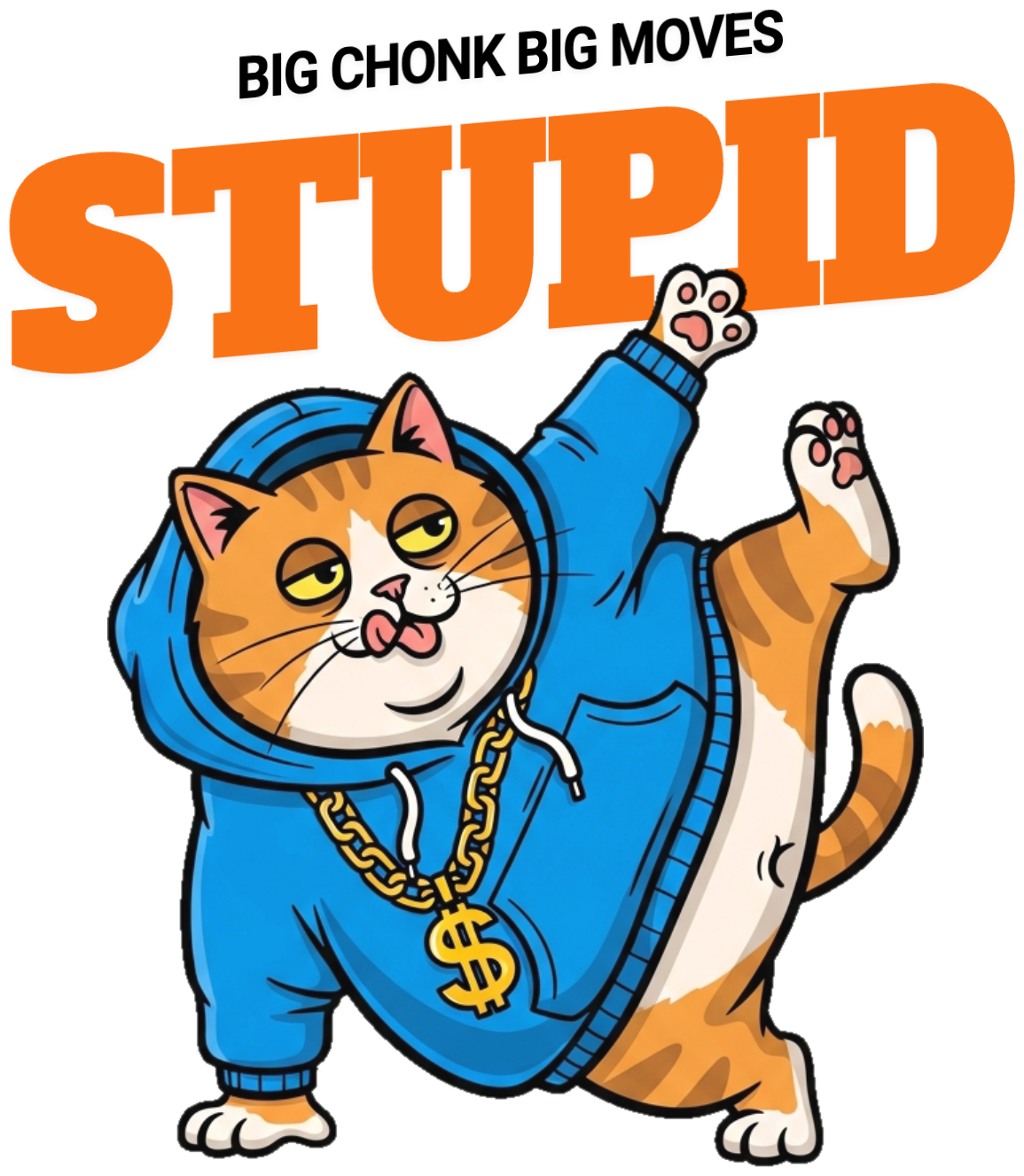 Áo Thun Màu Kem Mèo Béo Nhảy Hiphop Big Chonk - 060426-20-14-NWJ