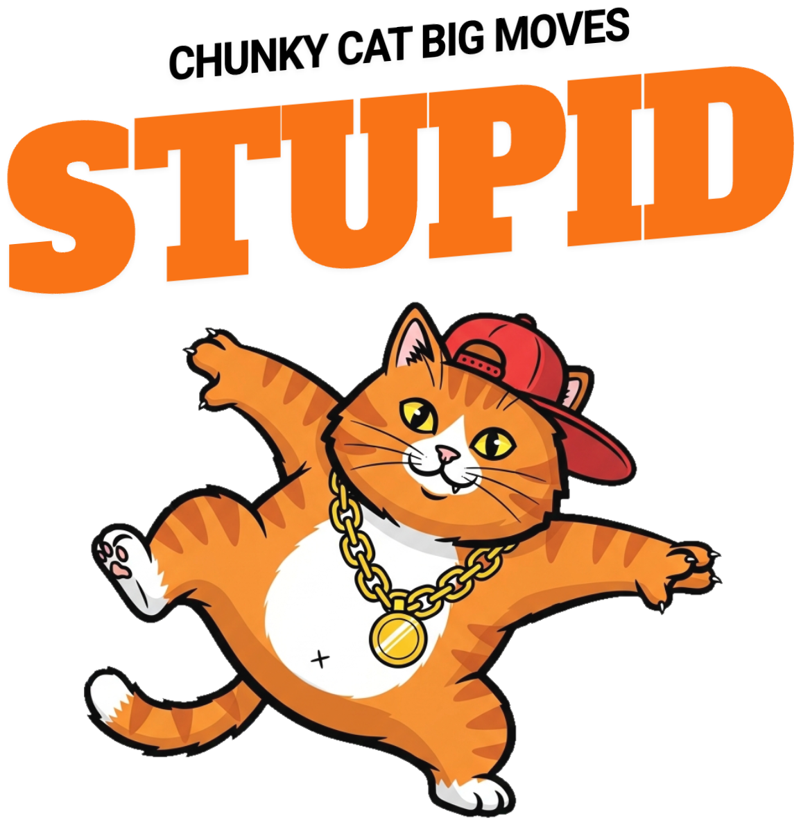 Áo Thun Kem Mèo Béo Nhảy Hiphop Chunky Cat Big Moves - 060426-20-16-QJK