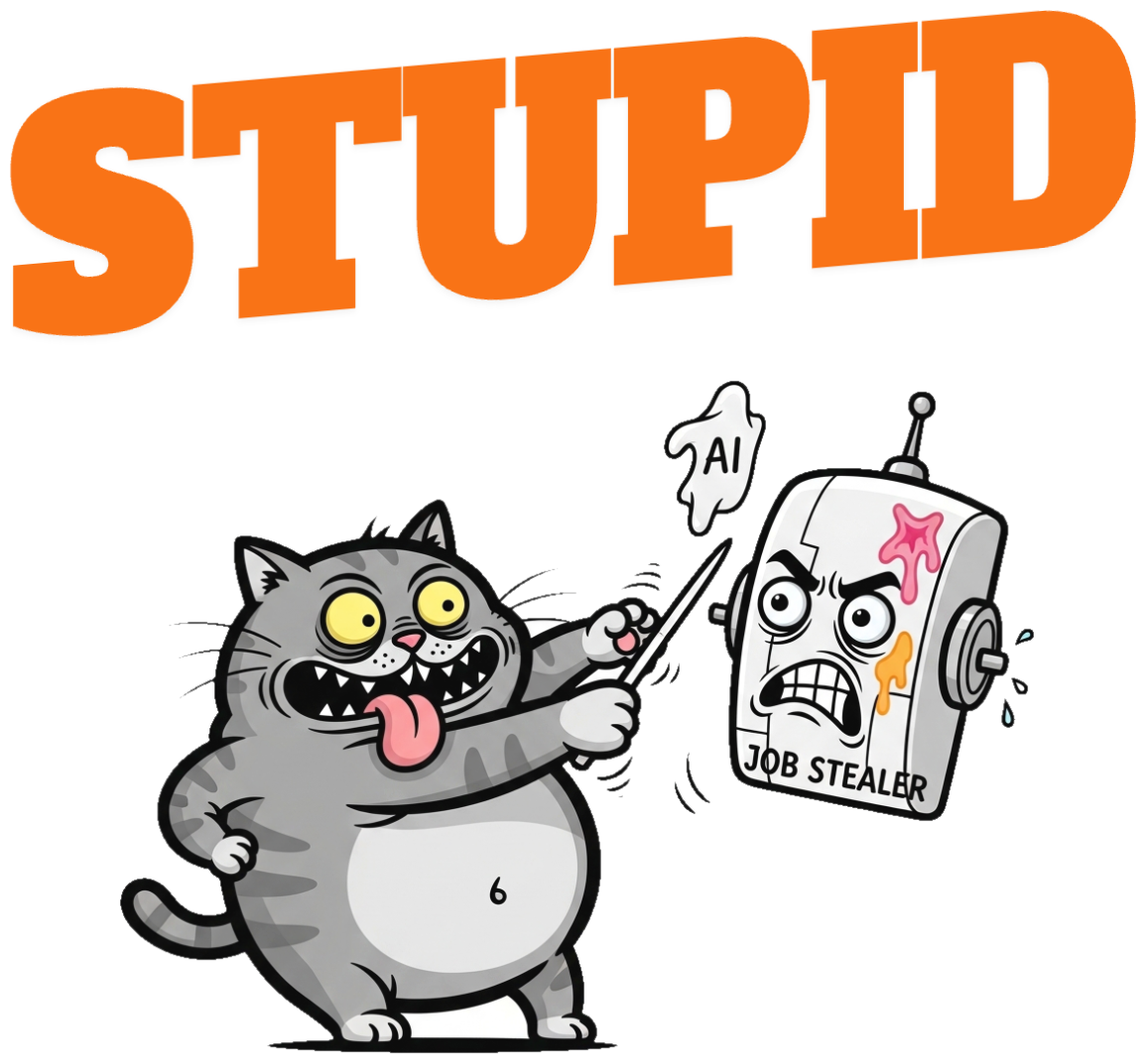 Áo Thun Kem In Hình Mèo Béo AI Stole My Job Hài Hước - 060426-20-27-FLF