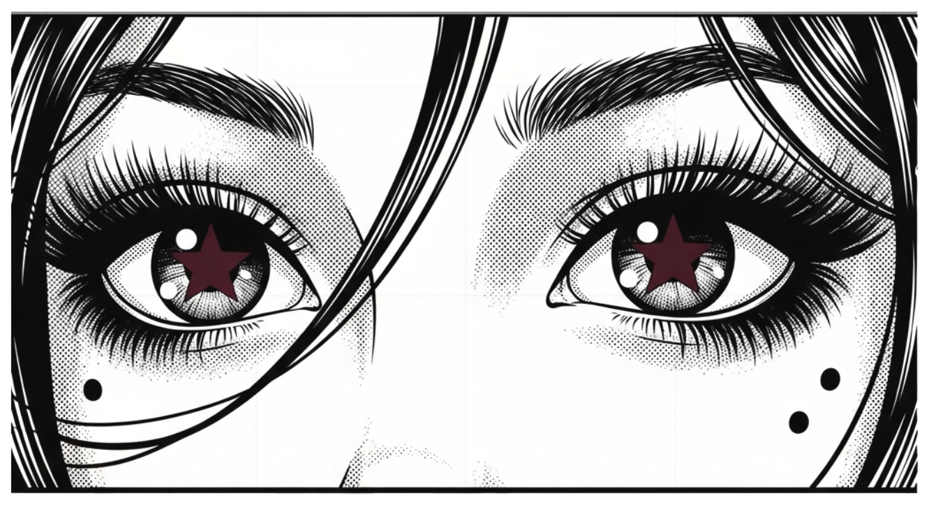 Áo thun trắng Design Anime Eyes Manga Dark Aesthetic Form rộng Cotton - 060626-15-46-DJY