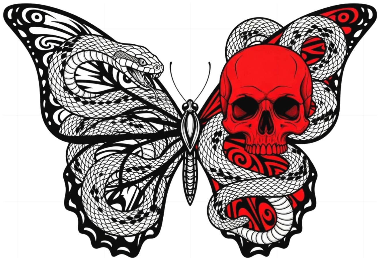 Áo thun Design Skull Butterfly Dark Art Form Rộng Unisex Cotton - 060626-16-35-OOV