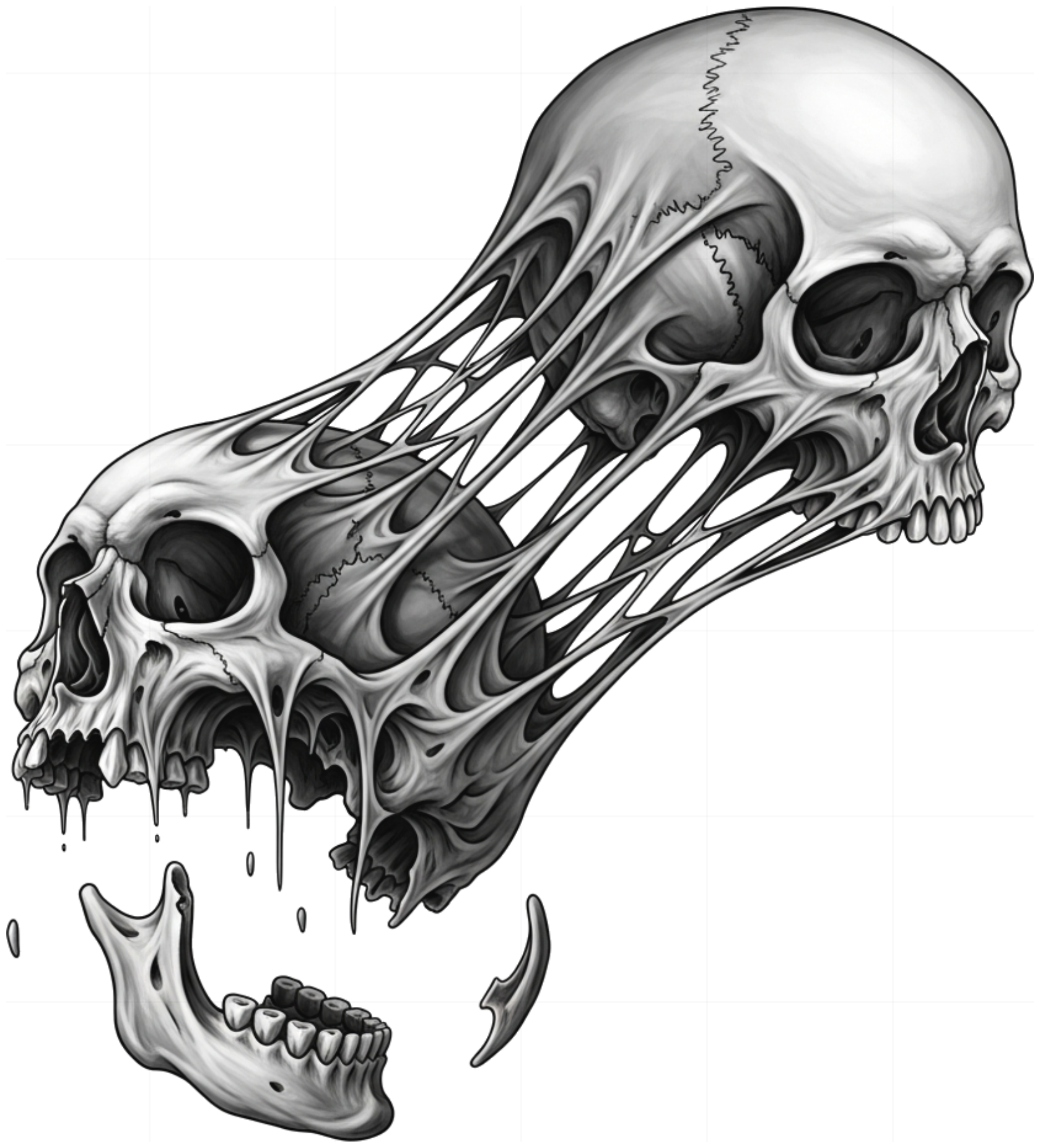 Áo Thun Unisex Form Rộng Design Skull Siêu Thực Cotton 100% Co Giãn - 060626-16-42-WJK