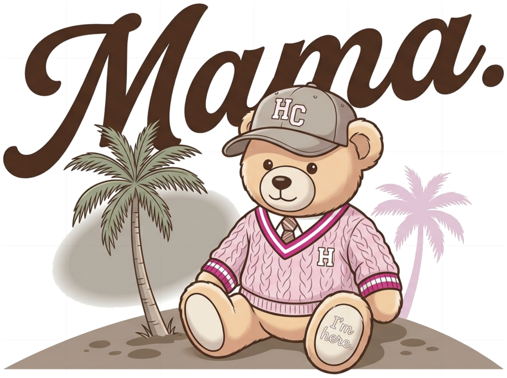 Áo thun tay lỡ unisex VNXK HAMCHOI Kem form rộng oversize Mama Teddy Tee - 060826-15-57-TMI