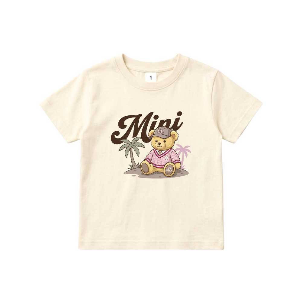 Áo thun trẻ em VNXK HAMCHOI Màu kem cotton thoáng mát Mini Teddy Tee - 060826-15-59-BSQ