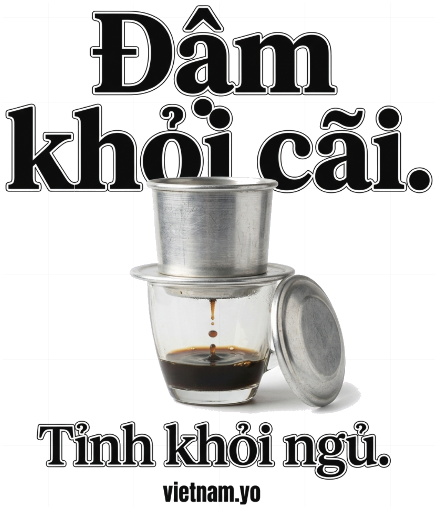 Áo Thun Hình In Cà Phê Phin Đậm Khỏi Cãi Tỉnh Khỏi Ngủ Cotton 100% Form Rộng Unisex Streetwear - 060826-17-24-WNO