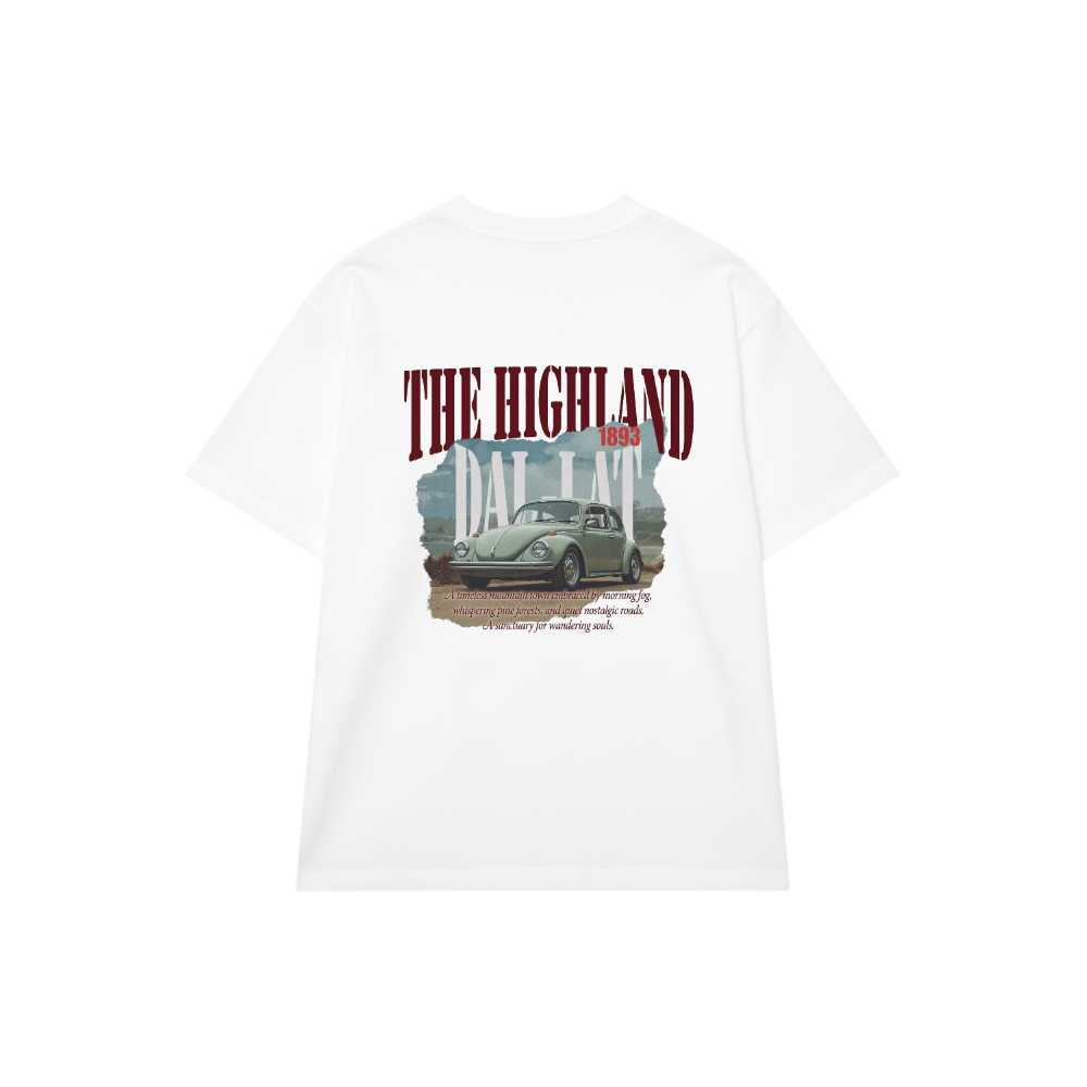 Áo Phông Unisex Vintage 90s Bootleg Xe Cổ Đà Lạt The Highland Cotton Form Rộng Streetwear - 061026-16-32-YNV