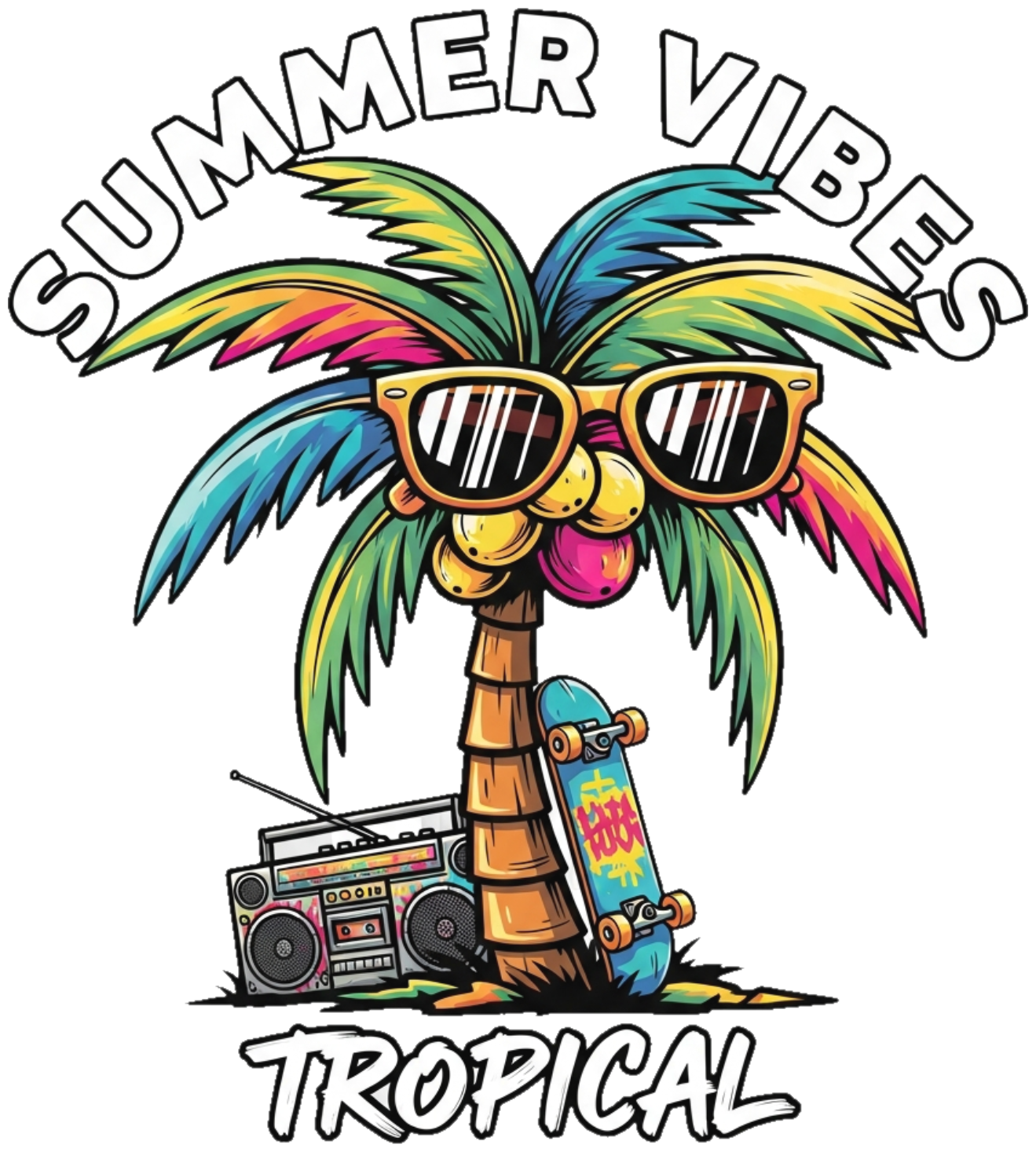 Áo Thun Màu Kem Tropical Summer Streetwear Design - 070426-10-28-JCS
