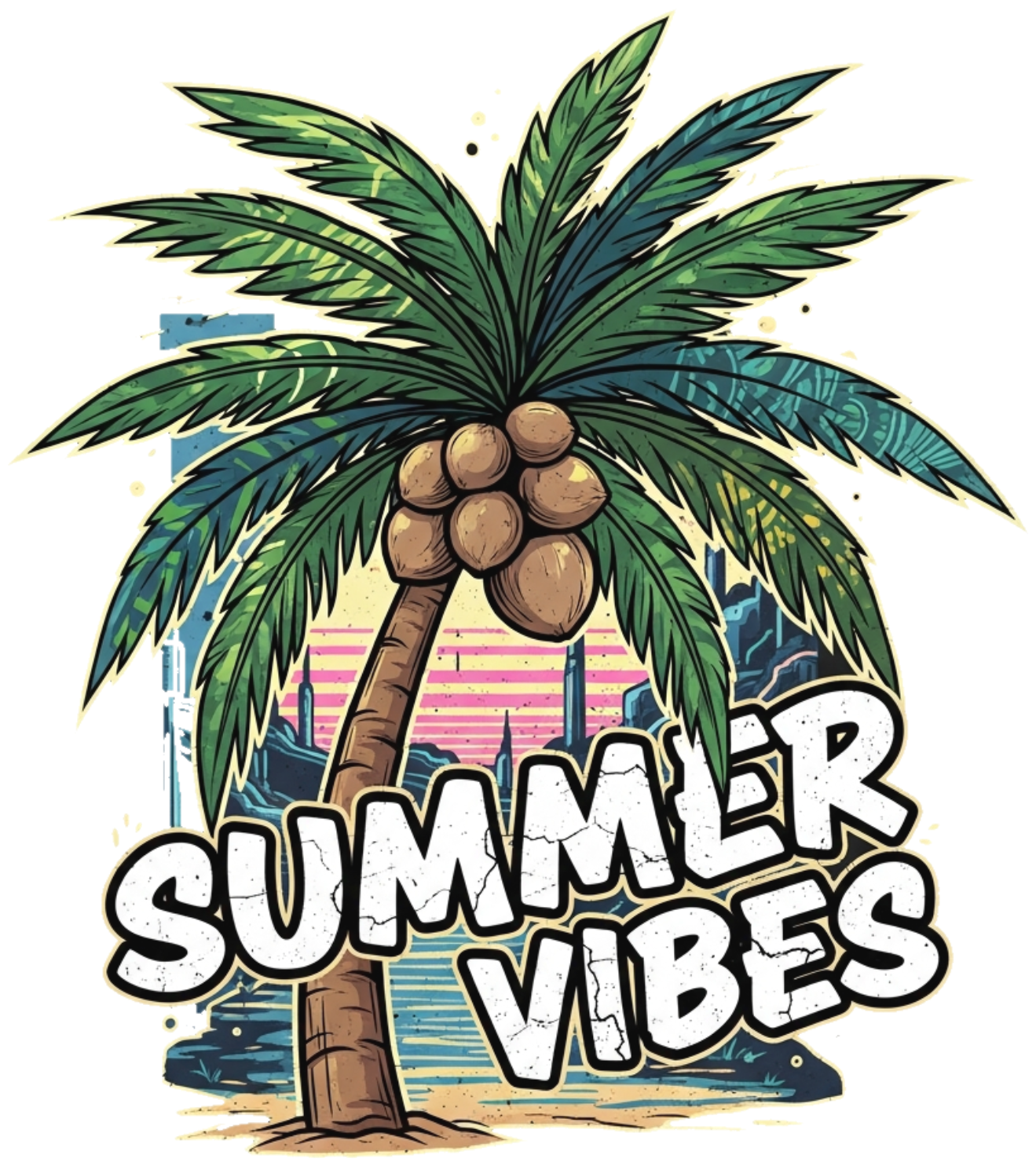 Áo Thun Streetwear Summer Tropical Cây Dừa Design - 070426-10-34-UVS