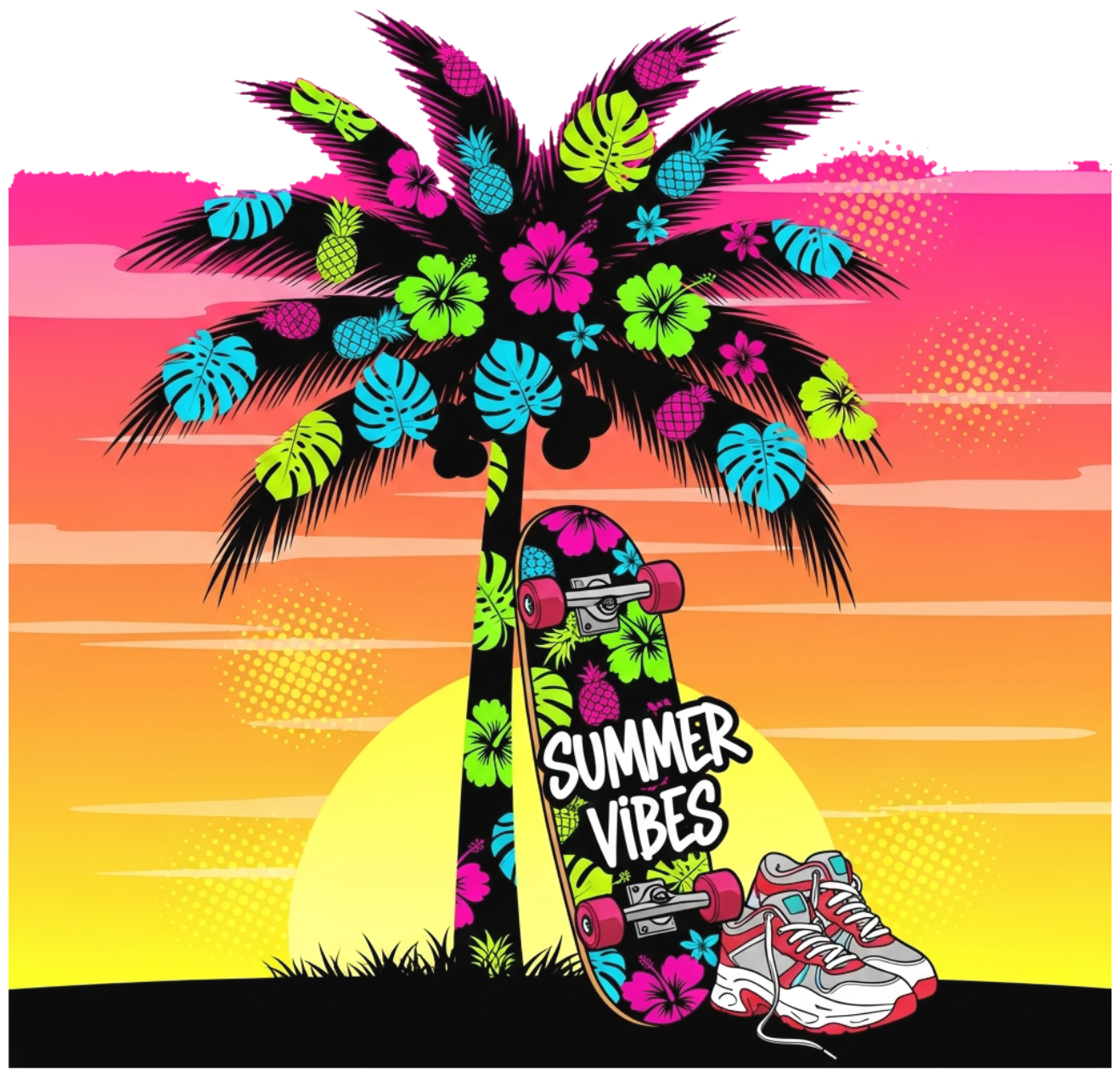 Áo Thun Màu Kem Summer Tropical Streetwear Design - 070426-10-38-BLY