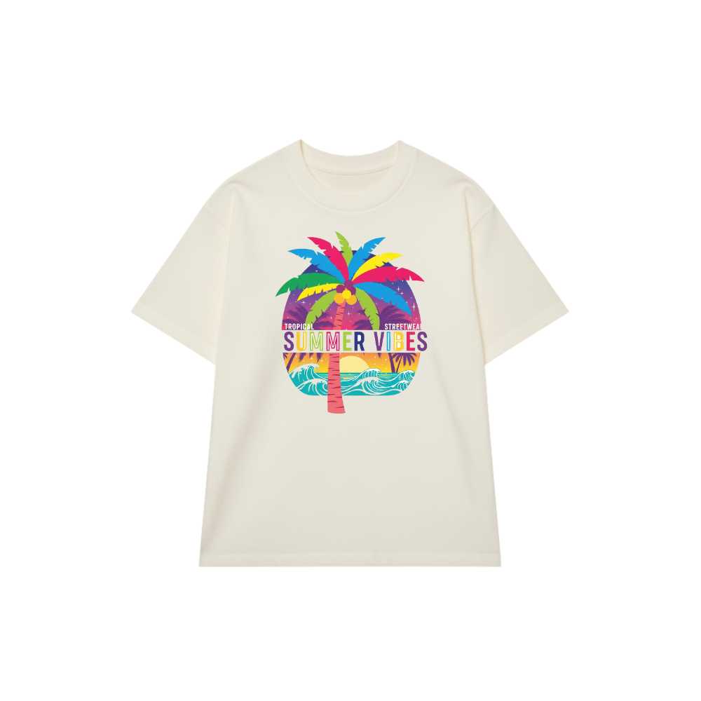Áo Thun Summer Tropical Streetwear Design Màu Kem - 070426-10-38-RAI