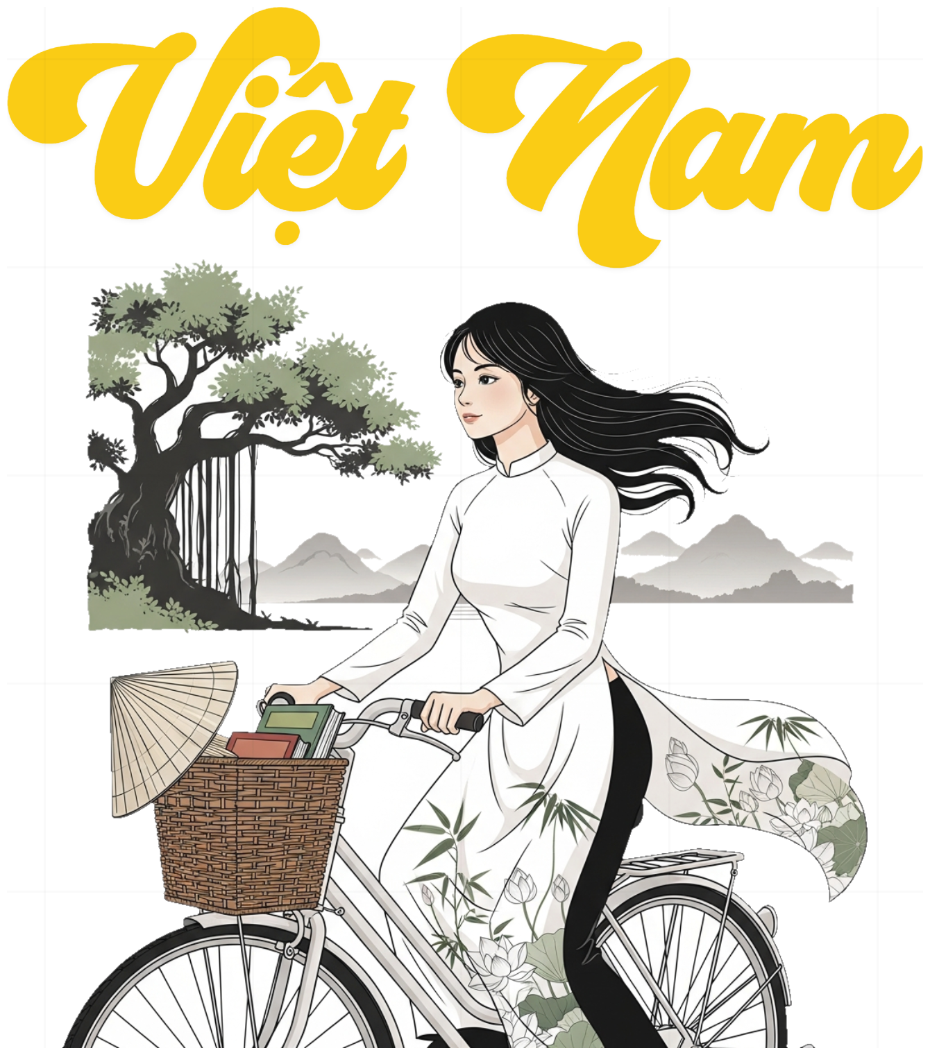 Áo Thun Trắng In Hình Việt Nam Nét Đẹp Học Sinh - 070426-14-07-LUA