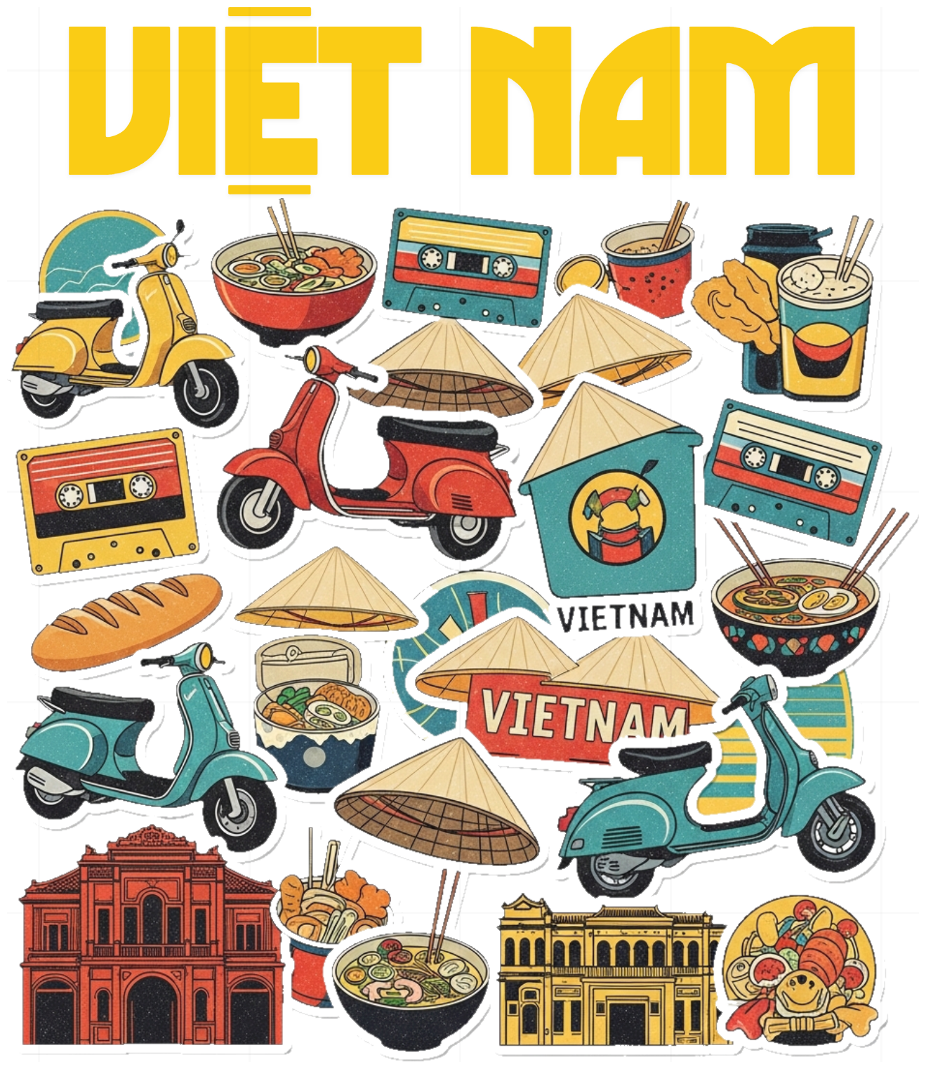 Áo Thun Trắng In Chữ Việt Nam Nghệ Thuật Cao Cấp - 070426-14-40-AEQ