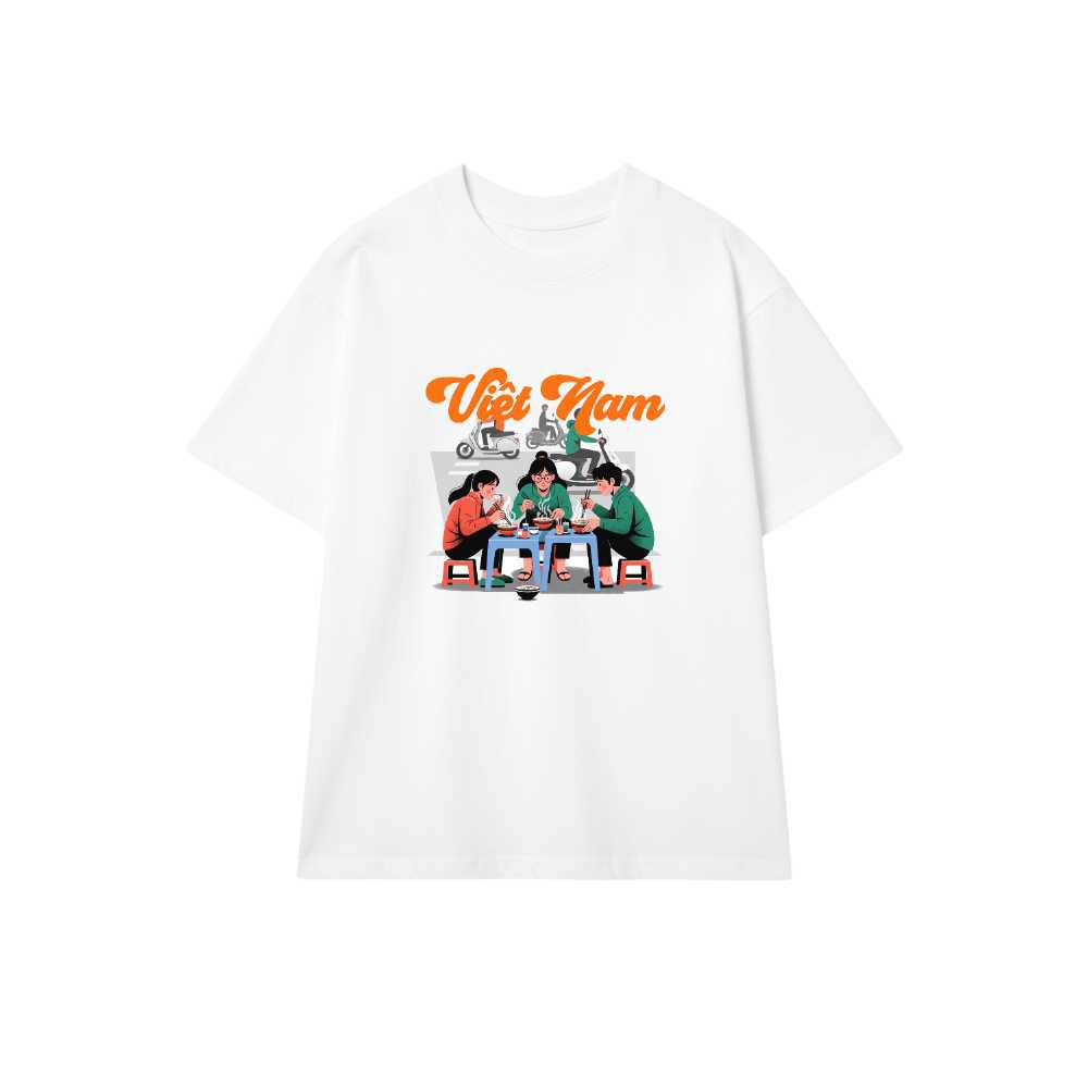 Áo Thun Trắng Việt Nam Streetwear Graphic Pho - 070426-15-38-QSR