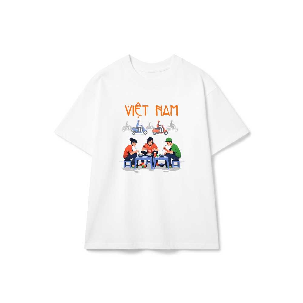 Áo Thun Trắng In Chữ Việt Nam Nghệ Thuật Cao Cấp - 070426-15-38-TWH