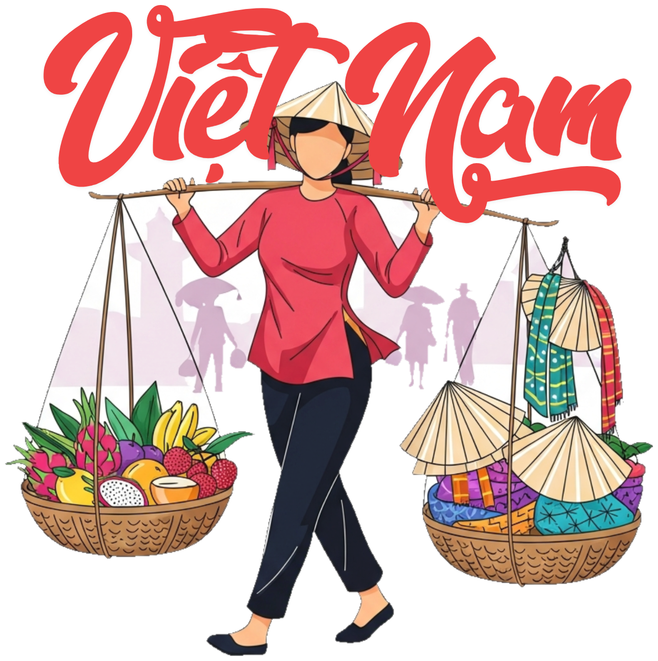 Áo Thun Thời Trang In Chữ Việt Nam & Gánh Hàng Rong - 070426-16-56-ARR