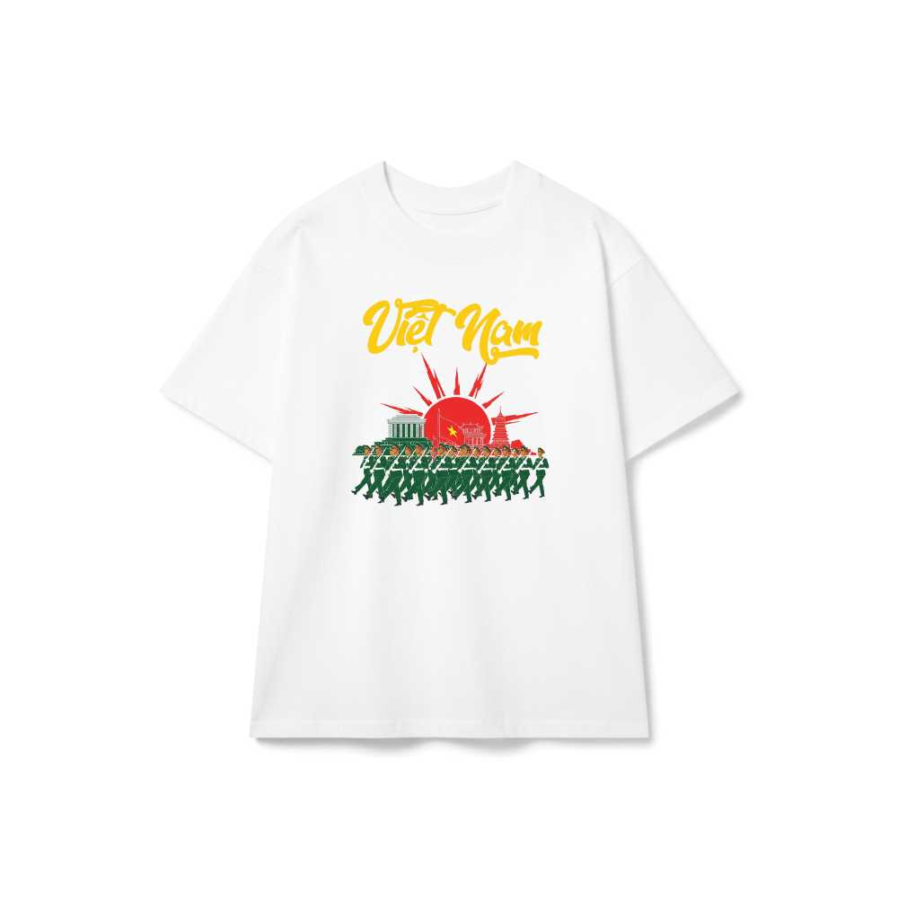 Áo Thun Trắng In Hình Nghệ Thuật Slogan Việt Nam - 070426-16-56-FEB