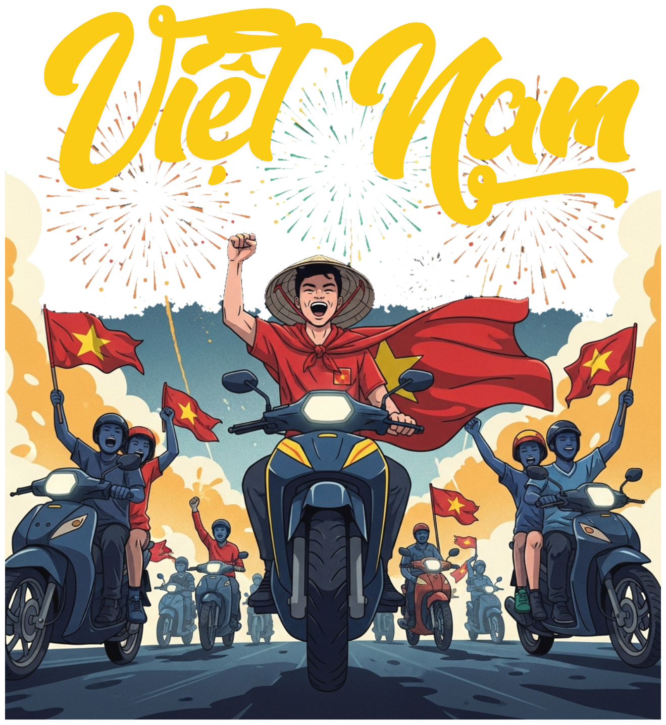 Áo Thun Trắng In Slogan Việt Nam Thời Trang Đi Bão - 070426-16-56-MZV