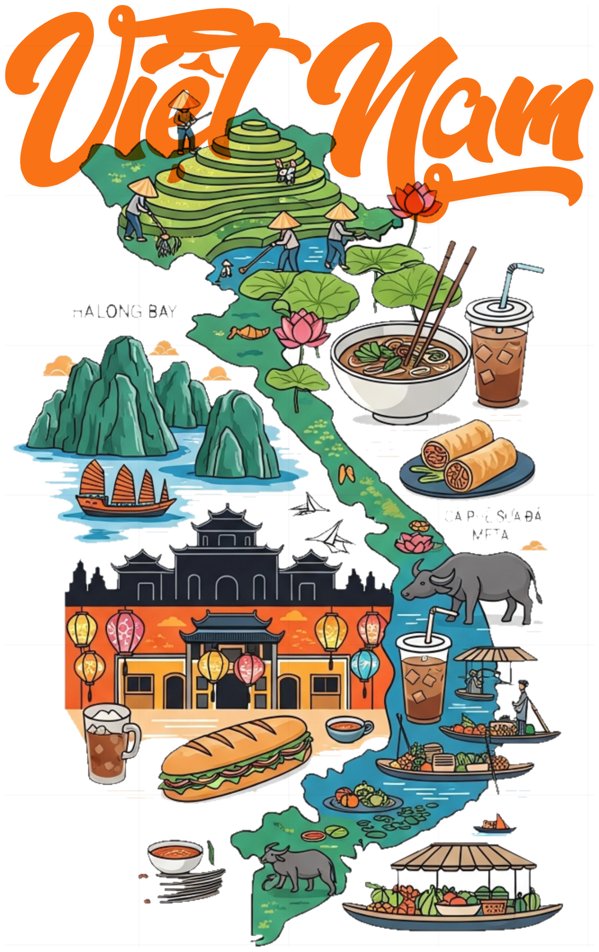 Áo Thun Trắng In Hình Du Lịch Văn Hóa Việt Nam Độc Đáo - 070426-16-58-MOP