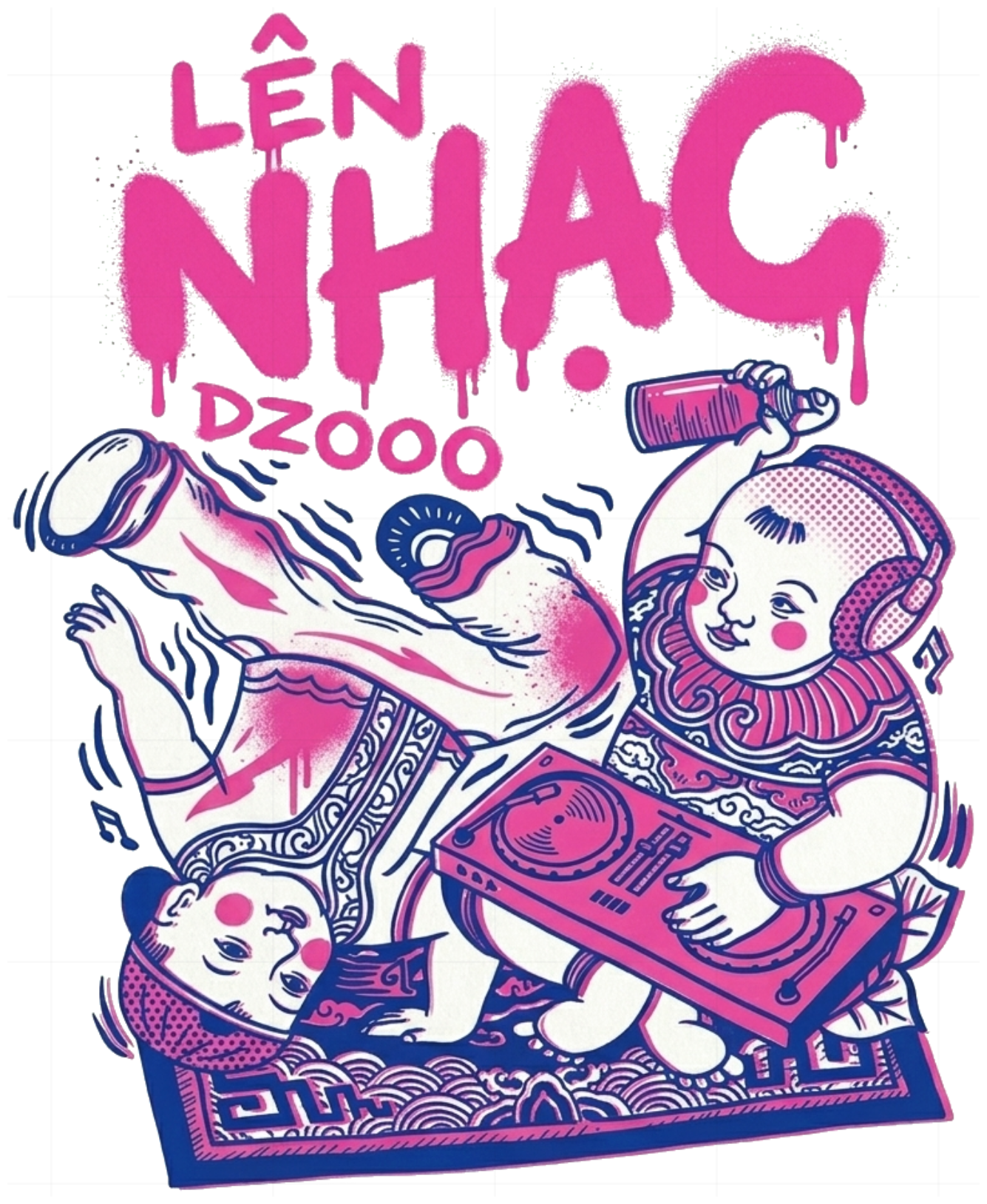 Áo Thun Unisex Trắng Lên Nhạc Street Art Hip Hop Cotton 100% - 070726-16-28-MVE