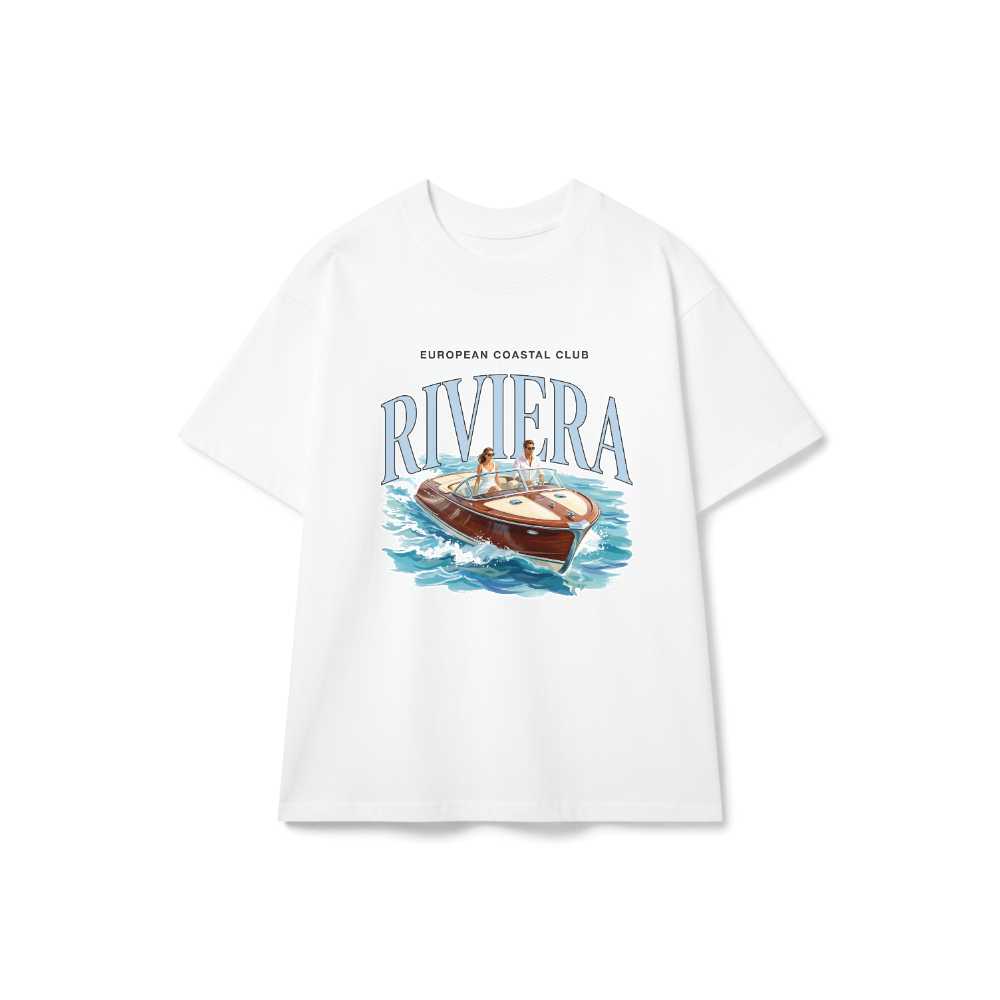 Áo Thun Riviera European Coastal Club Phong Cách Quiet Luxury Form Rộng Cotton Cao Cấp - 070826-09-59-HKA