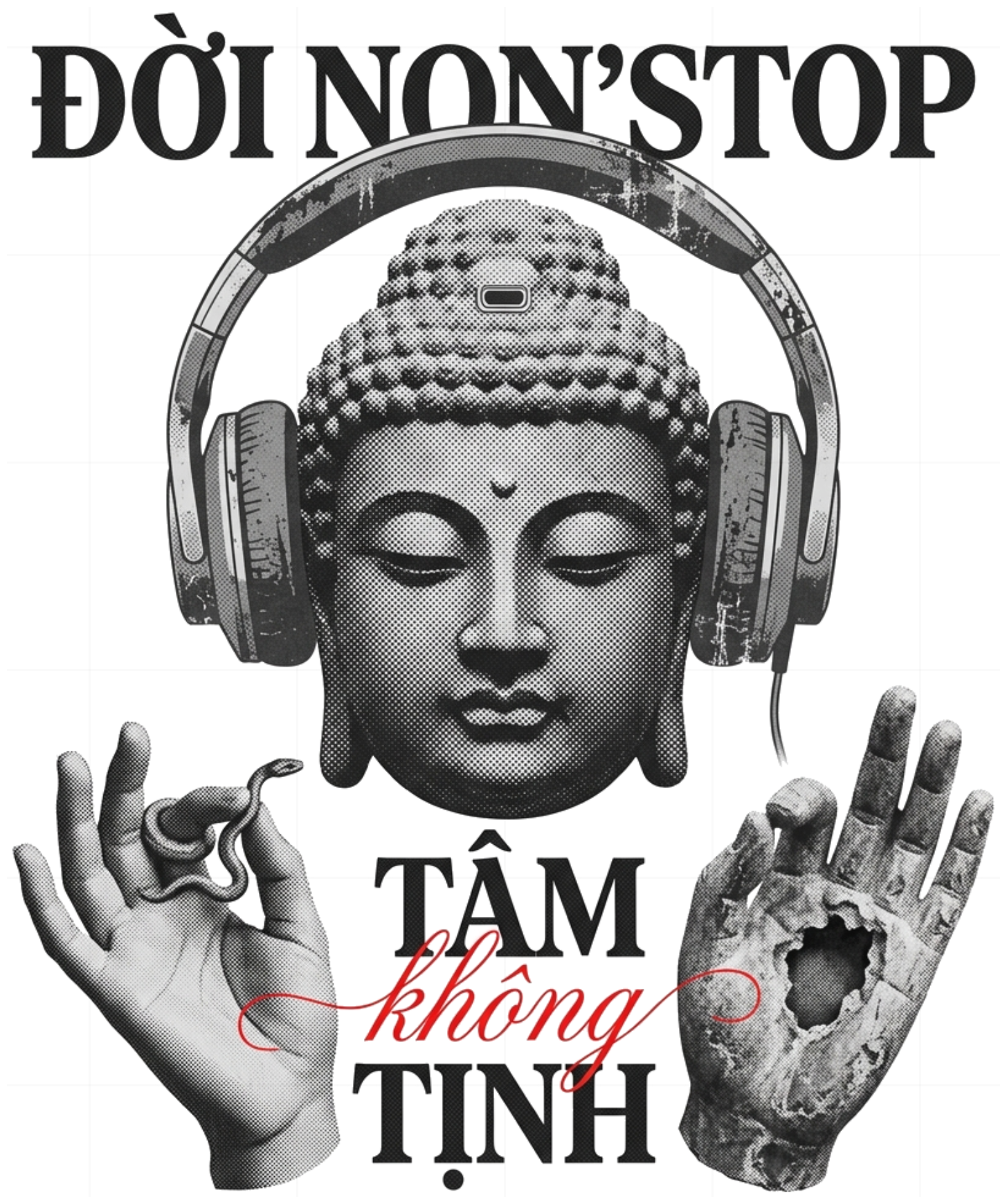 Áo Thun Hình In Đời Nonstop Tâm Không Tịnh Unisex Form Rộng Cotton Streetwear - 070826-16-26-DPK