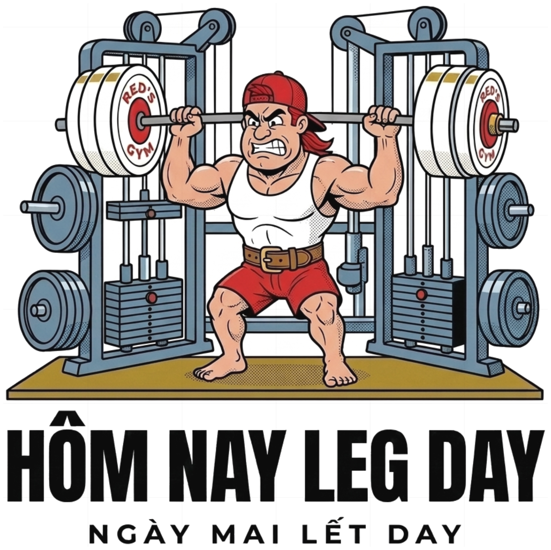 Áo Thun Hình In Leg Day Lết Day Graphic Gym Unisex Form Rộng Cotton Streetwear - 070926-15-12-BZD