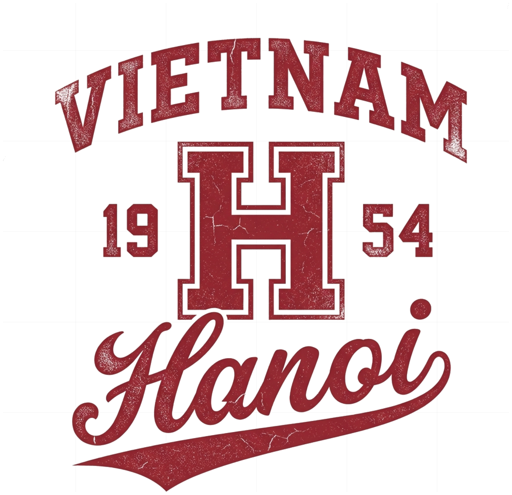 Áo thun Cotton Unisex In Hình Hanoi Vietnam Vintage Collegiate Phong Cách Retro Trendy - 070926-15-13-FOI