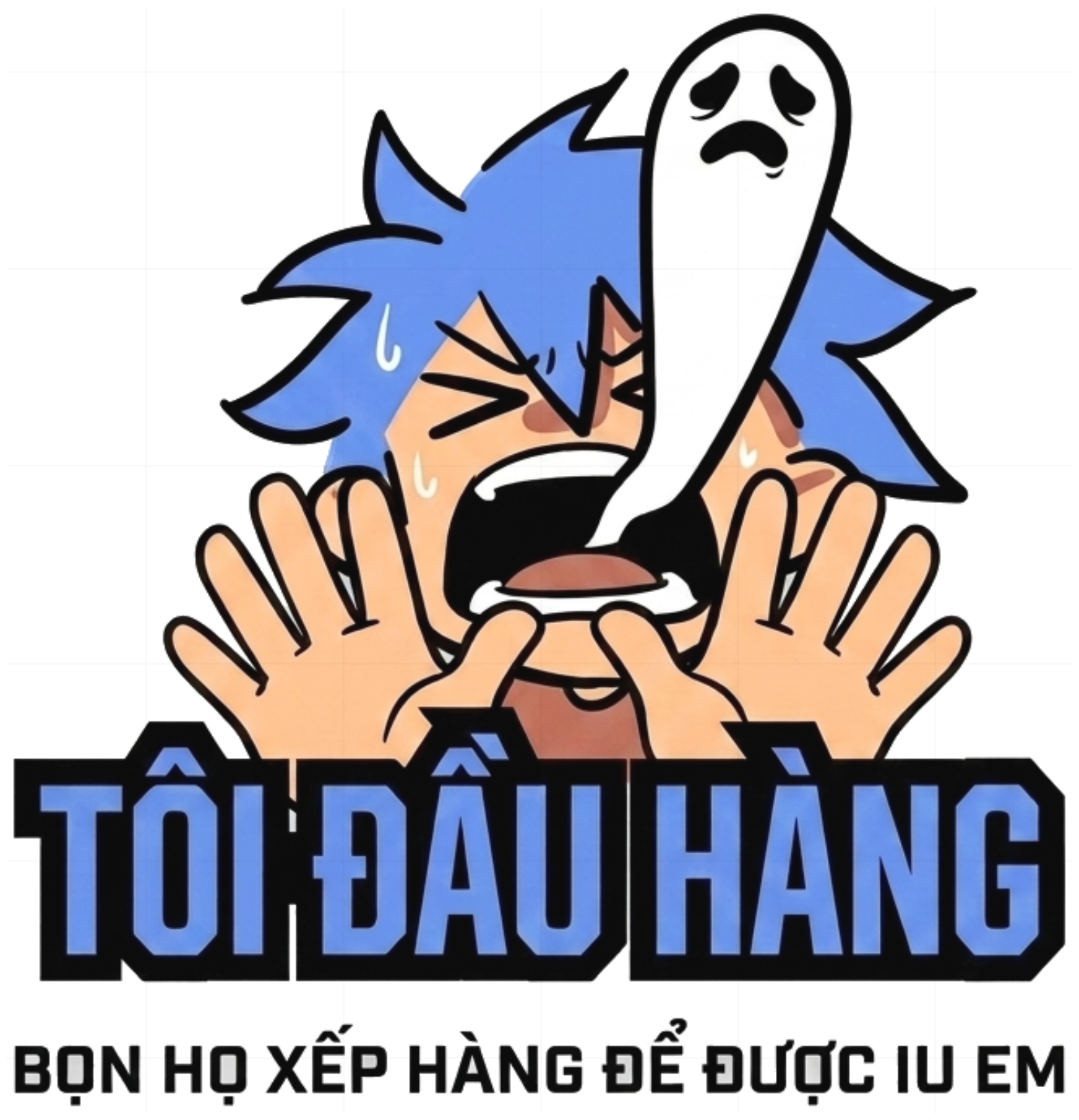 Áo Thun Hình In Tôi Đầu Hàng Bọn Họ Xếp Hàng Để Được Iu Em Unisex Form Rộng Cotton Streetwear 070926-15-44-PRJ