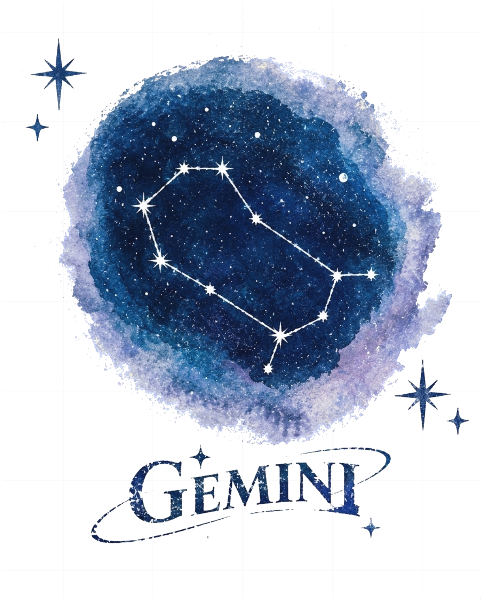 Áo Thun Trắng Cung Song Tử Gemini Nghệ Thuật - 070926-17-21-VKH