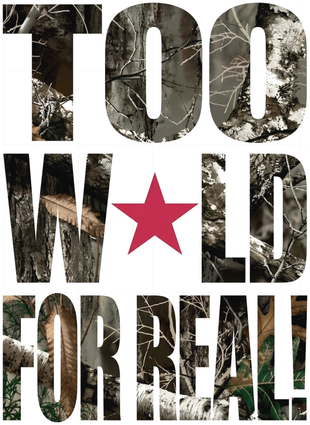Áo Thun Tay Dài Unisex TOO WILD FOR REAL Phong Cách Y2K Camo Streetwear Cotton Cao Cấp 071026-10-37-AXG