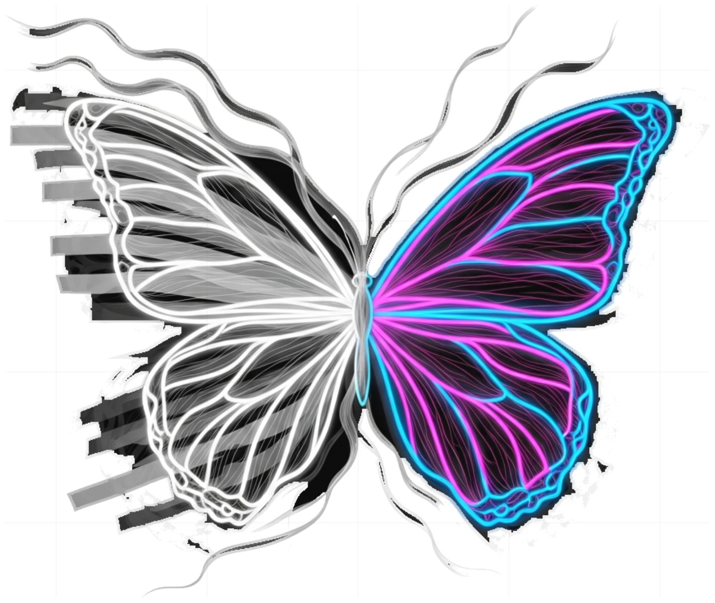Áo Thun Butterfly Neon Cyberpunk Design Unisex Form Rộng Cotton Co Giãn - 080626-13-50-CNS