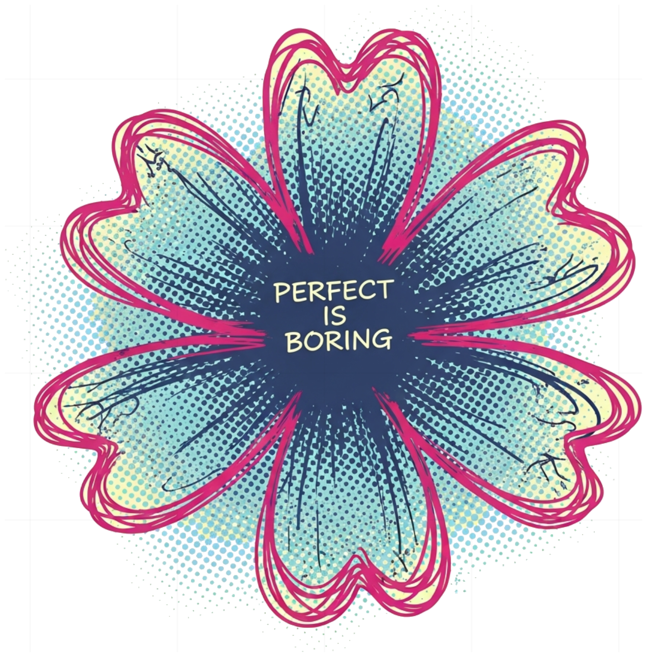 Áo Thun Unisex Trắng Design Perfect Is Boring Form Rộng Cotton Y2K Grunge - 080626-16-31-HMS