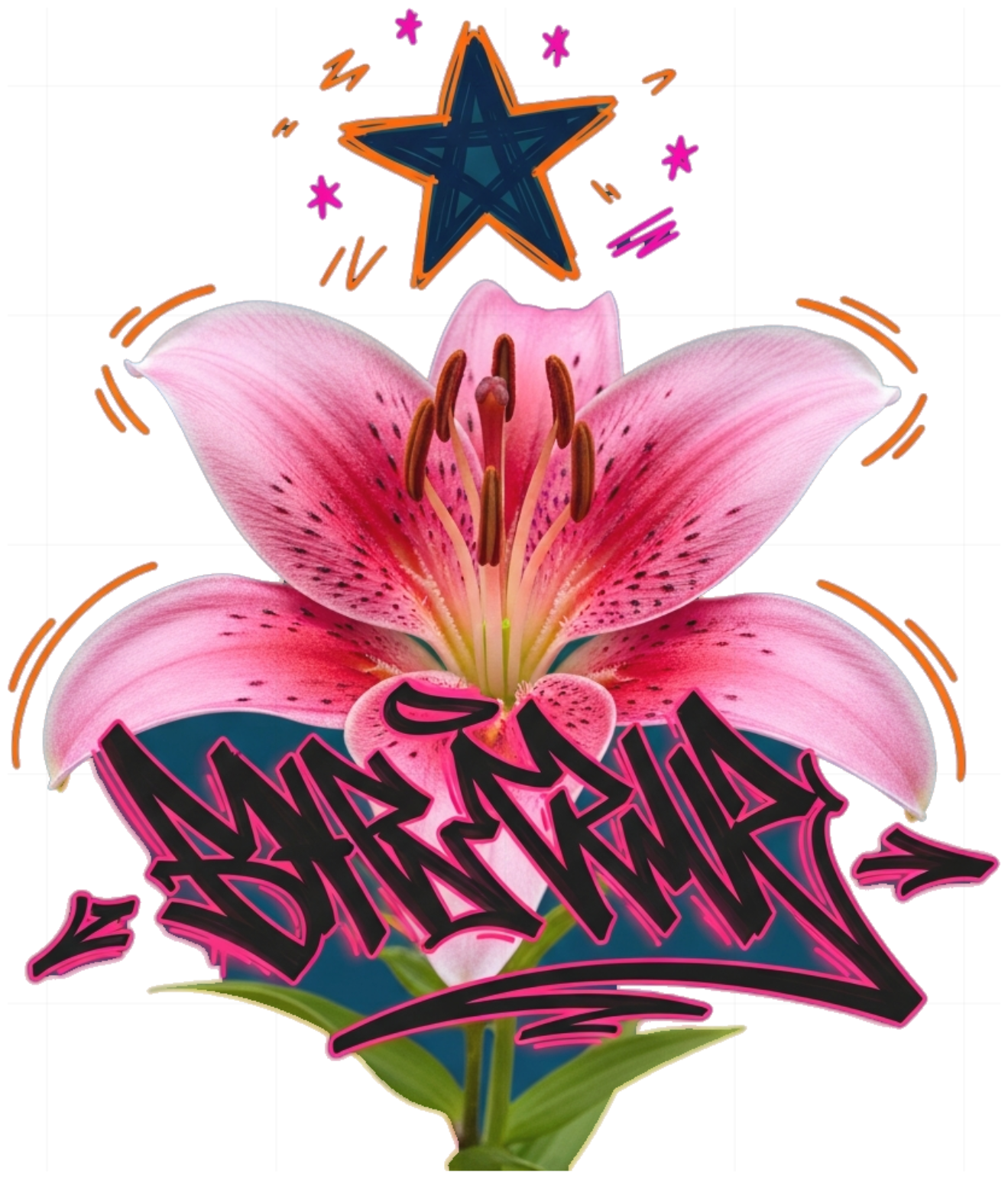 Áo Thun Trắng Hoa Ly Graffiti Design Form Rộng Cotton Unisex 080626-16-33-FHS