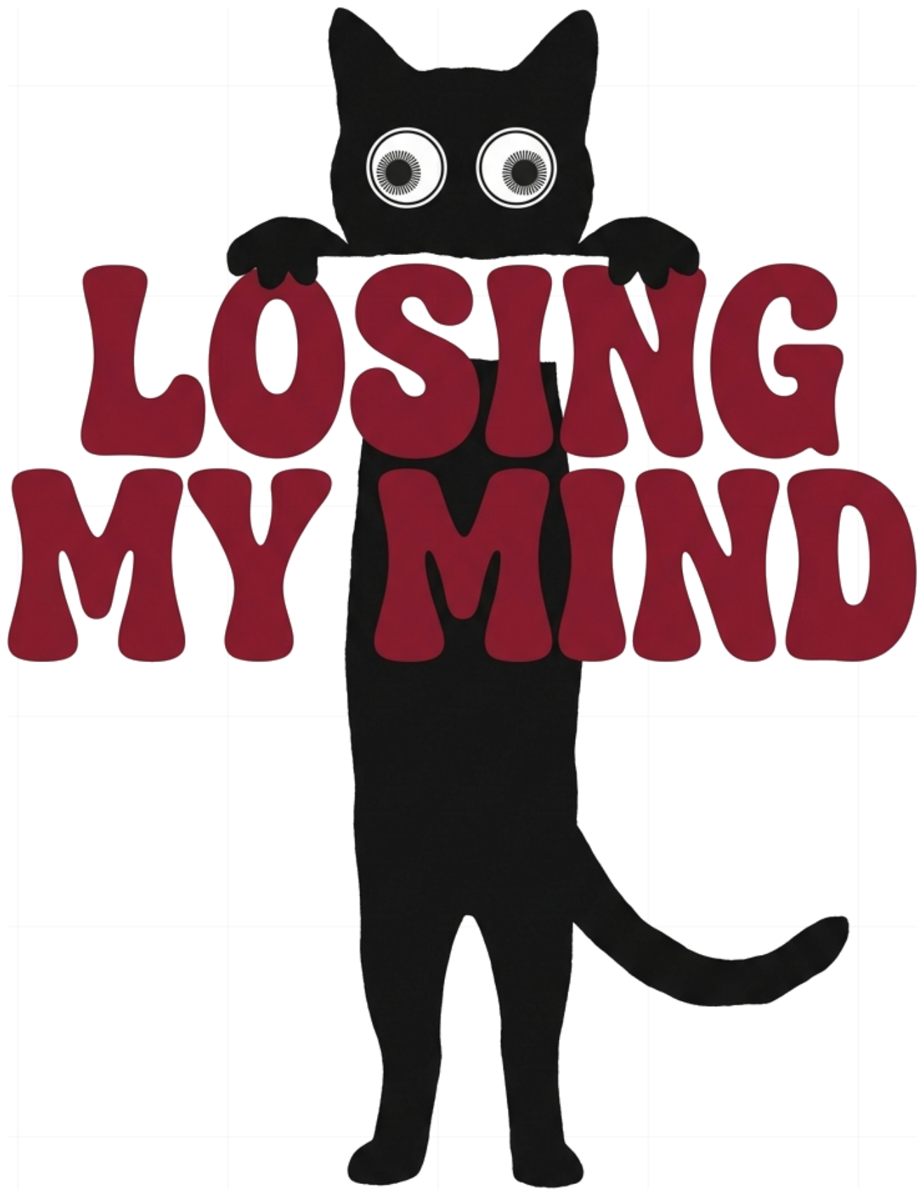 Áo Thun Unisex Local Brand Form Rộng Cotton In Hình Mèo Losing My Mind Indie Streetwear - 080926-14-26-GQX