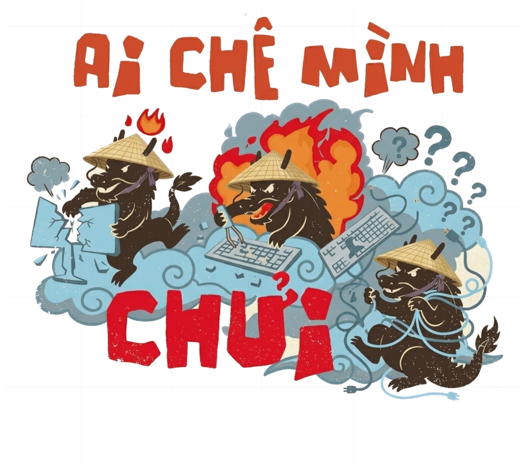 Áo Thun AI CHÊ MÌNH CHỬI Retro Comic Unisex Form Rộng Cotton vietnam.yo 080926-15-22-WTX