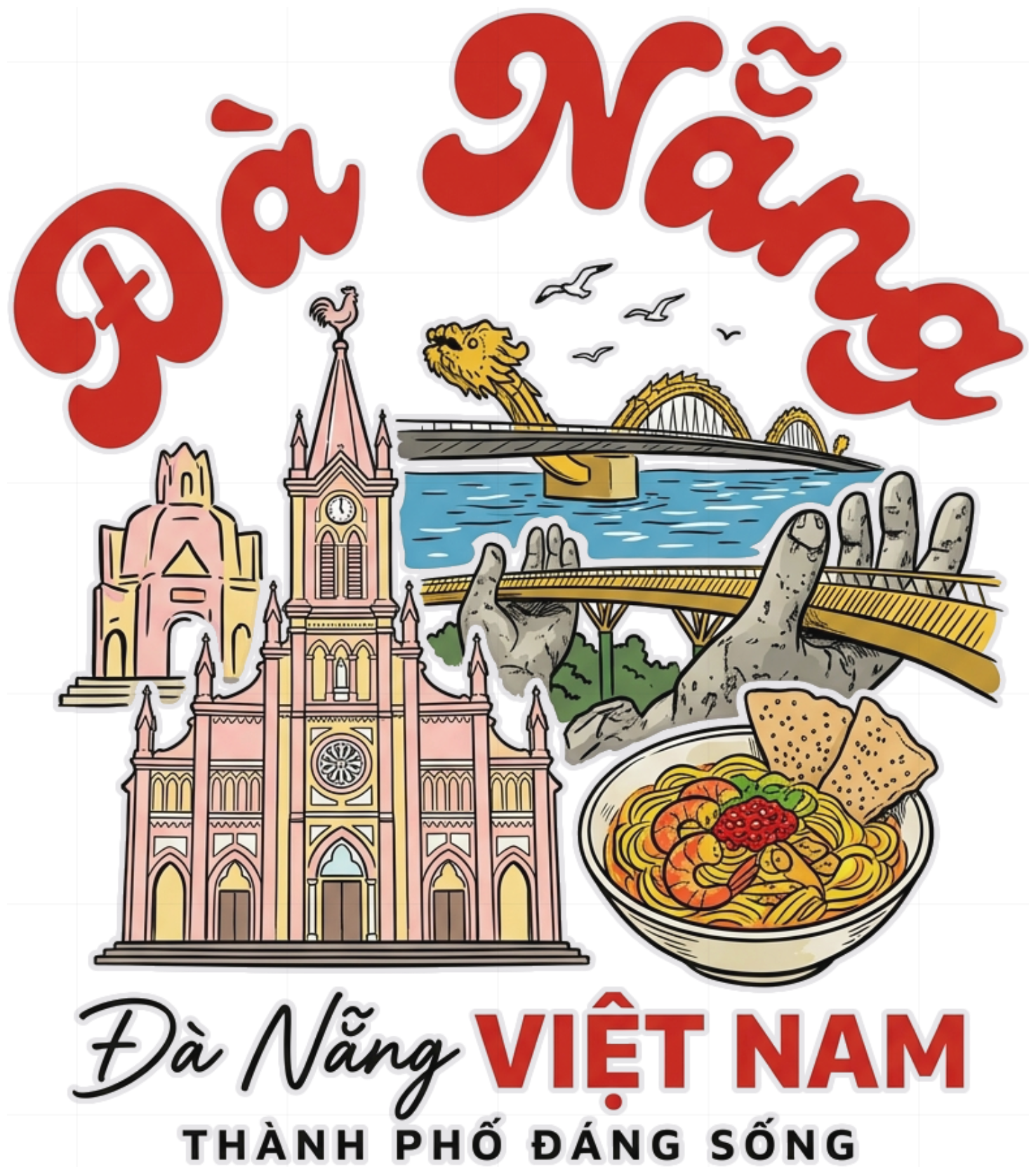 Áo Thun Đà Nẵng Retro Vintage Cotton Form Rộng Oversize - Áo Phông Du Lịch Local Pride 080926-15-41-XFW
