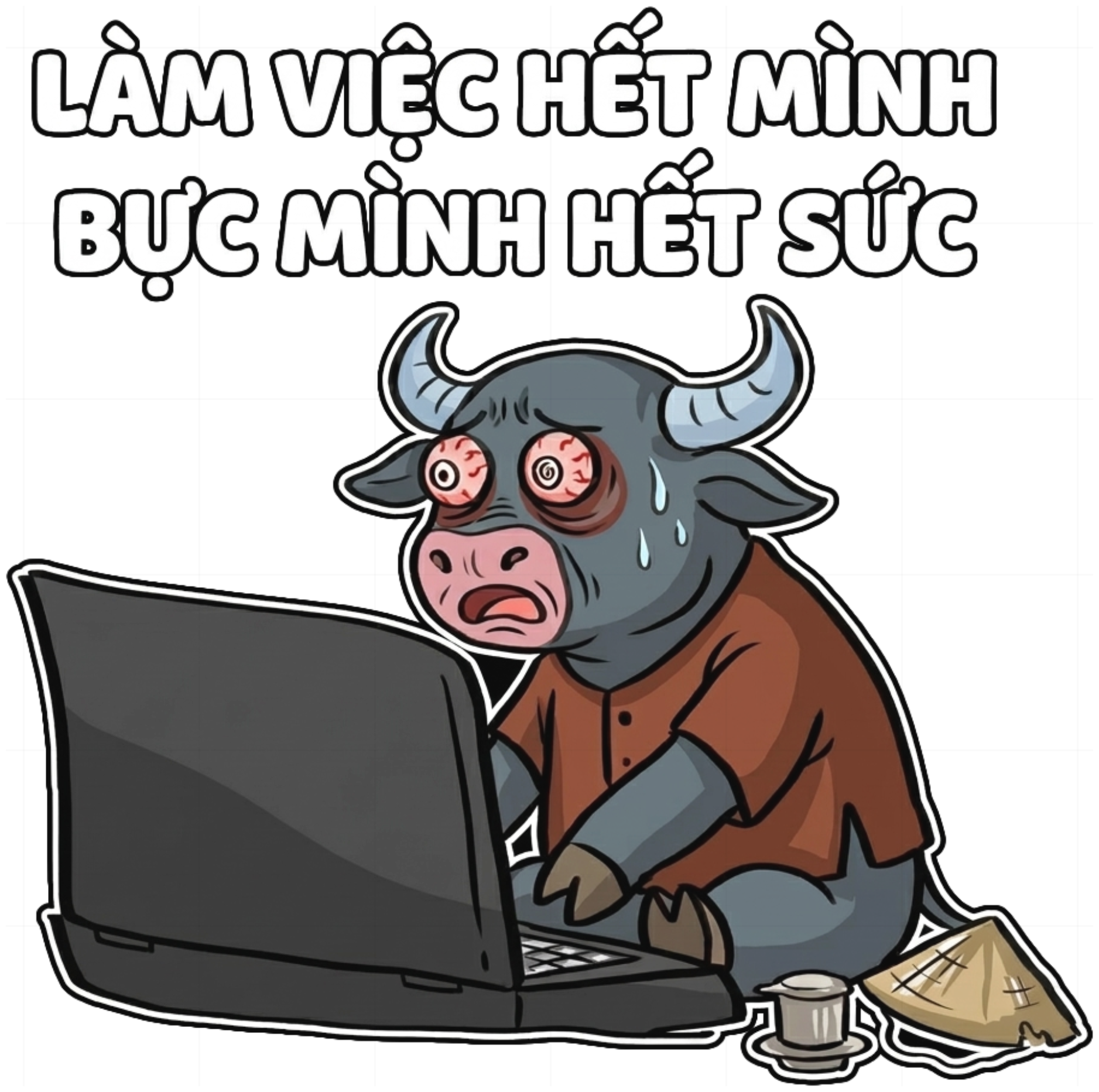Áo Thun Làm Việc Hết Mình Bực Mình Hết Sức Meme Trâu Công Sở Form Rộng vietnam.yo - 080926-16-28-ZLK
