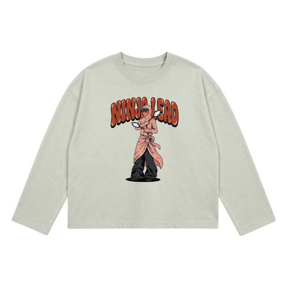 Áo Thun Dài Tay Unisex Ninja Lead Streetwear Form Rộng Local Brand Cotton Co Giãn 4 Chiều - 081026-16-14-YEG