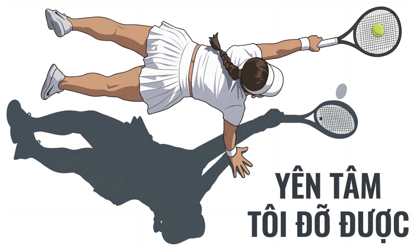 Áo Thun Tennis Girl Yên Tâm Tôi Đỡ Được Unisex Form Rộng Streetwear vietnam.yo - 081026-16-41-TYP