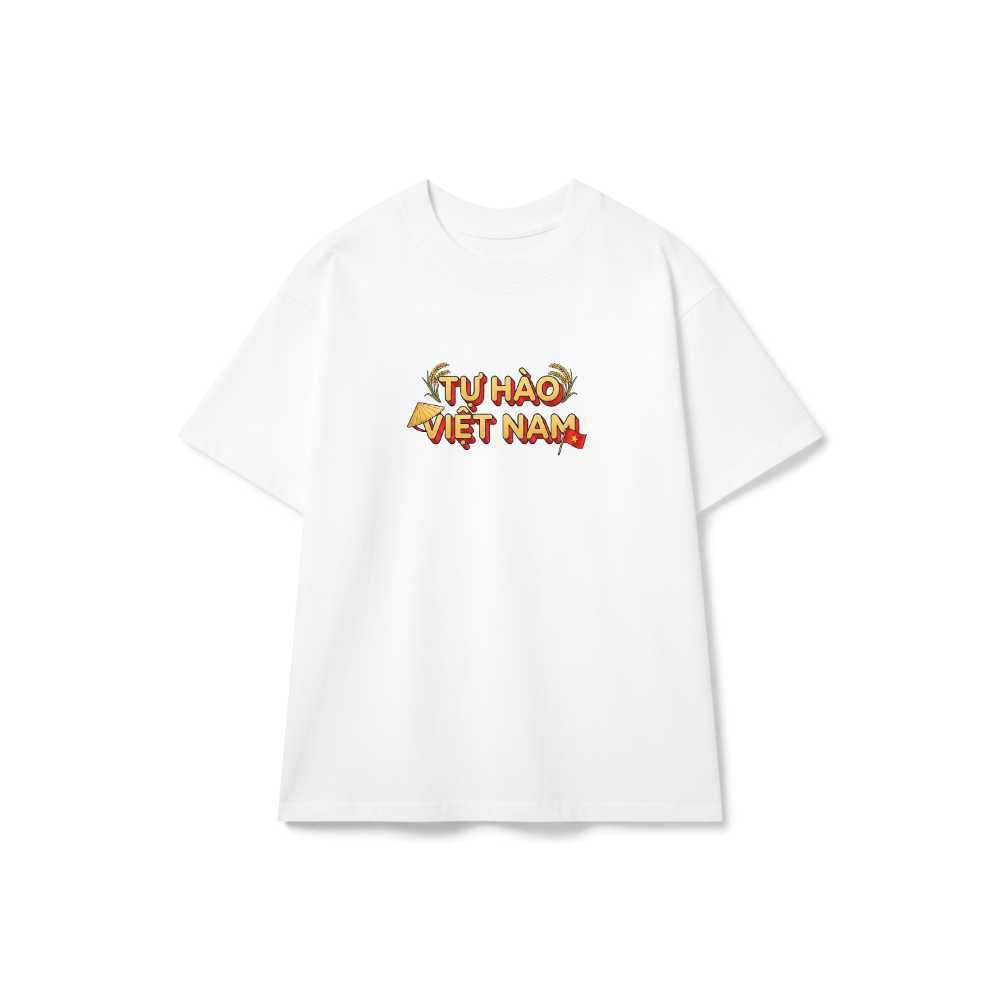 Áo thun tay lỡ unisex VNXK HAMCHOI Trắng form rộng oversize cá tính Vietnam Pride Tee - 090726-11-42-RVO